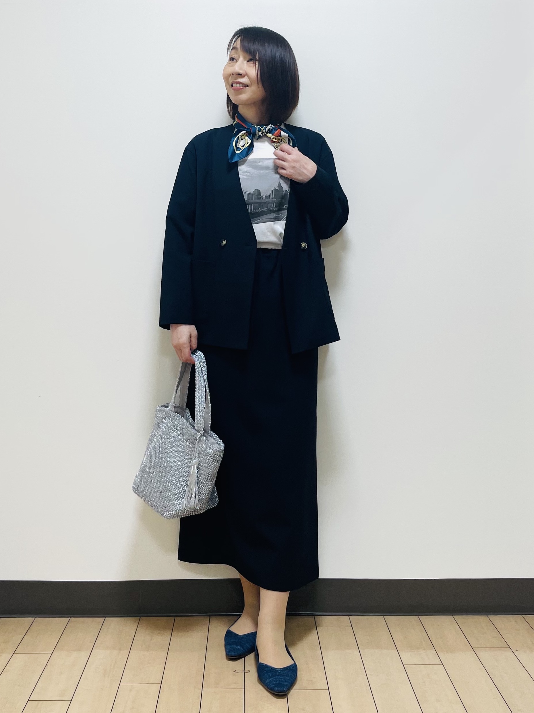 Riiさんの「Reflect｜【単品使い◎】ジャケット＋ナロースカートセット」を使ったコーディネート
