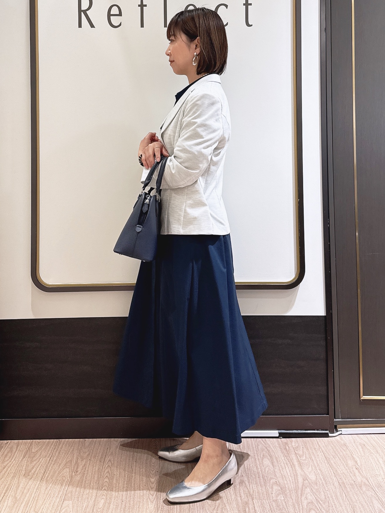 nekoさんの「Reflect｜タイプライターシャツロングワンピース」を使ったコーディネート