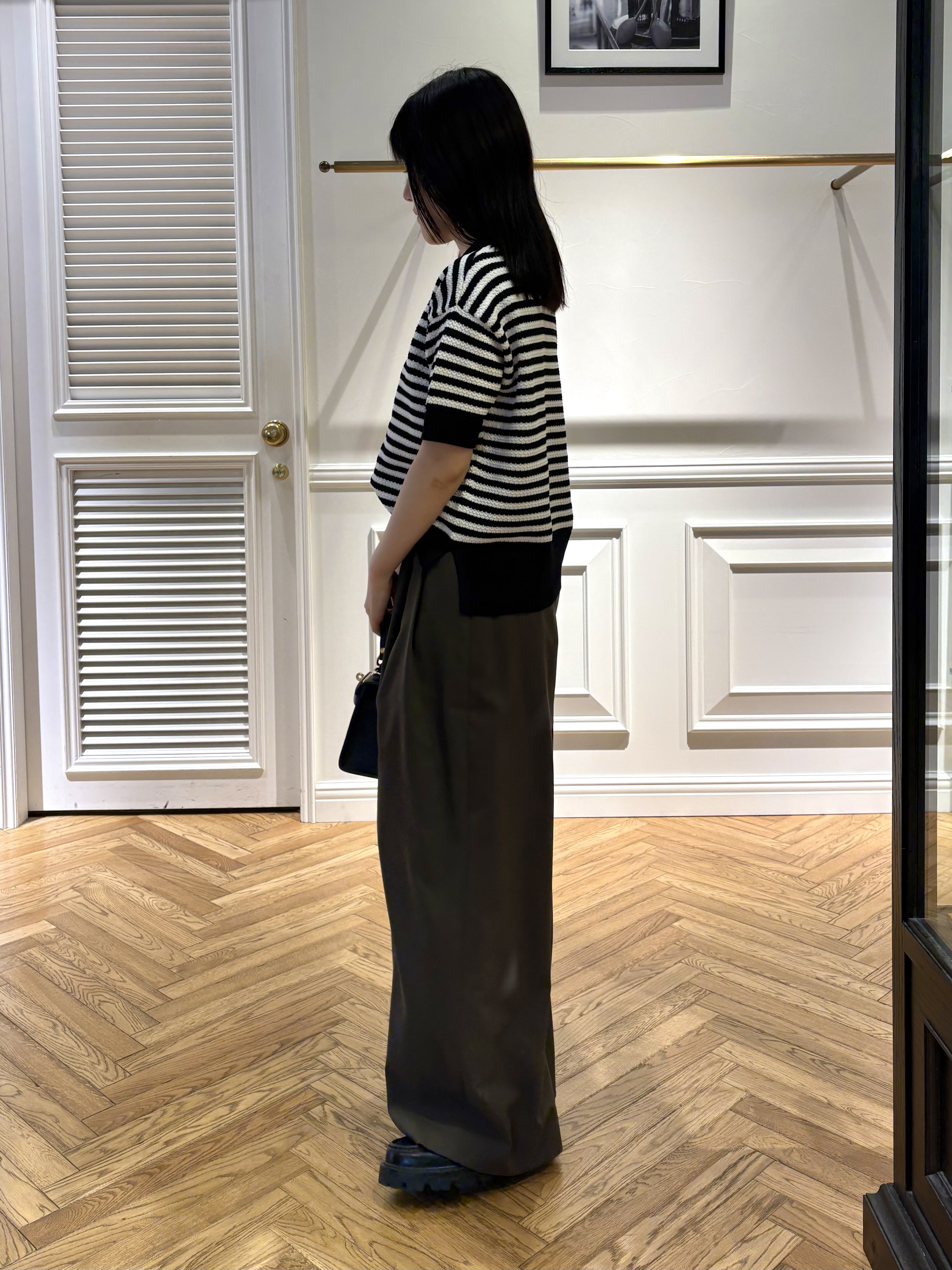 cocoさんの「DRESSTERIOR｜ウォッシャブルスキッパークロップドニット」を使ったコーディネート