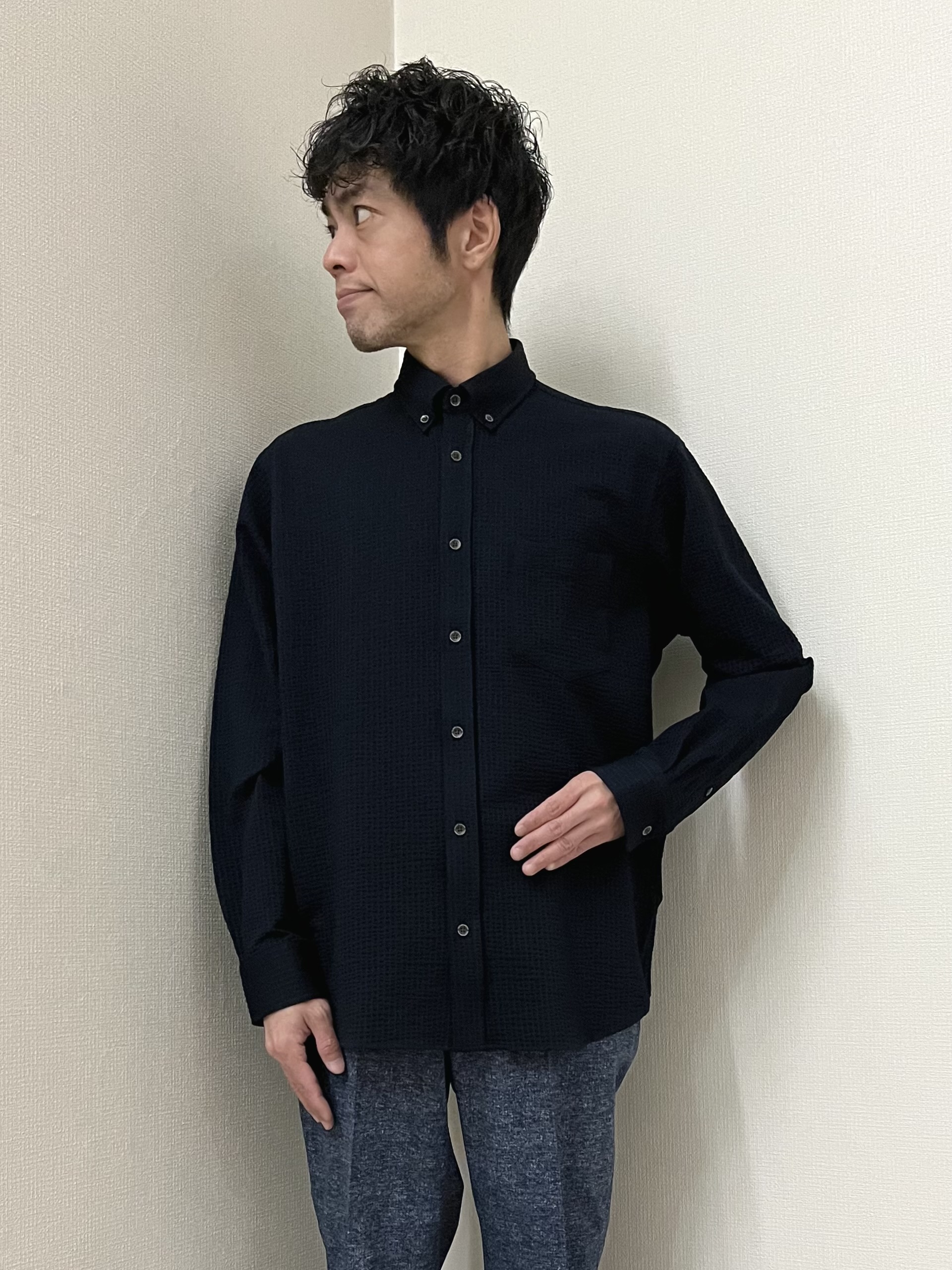 URAさんの「TAKEO KIKUCHI｜【抗菌防臭】COOL DOTS（R）ドビープリント ジャケット」を使ったコーディネート