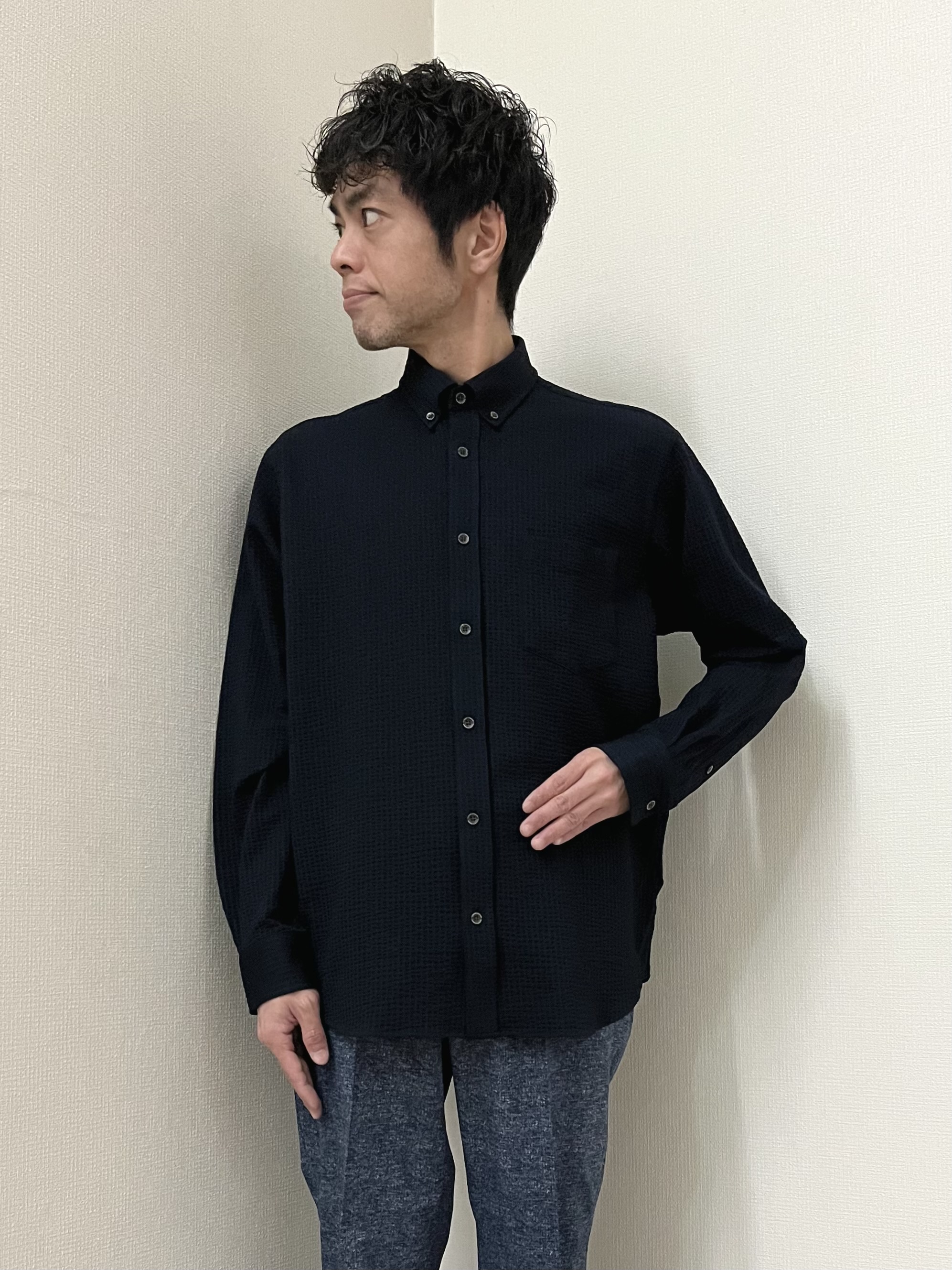 URAさんの「TAKEO KIKUCHI｜【抗菌防臭】COOL DOTS（R）ドビープリント ジャケット」を使ったコーディネート