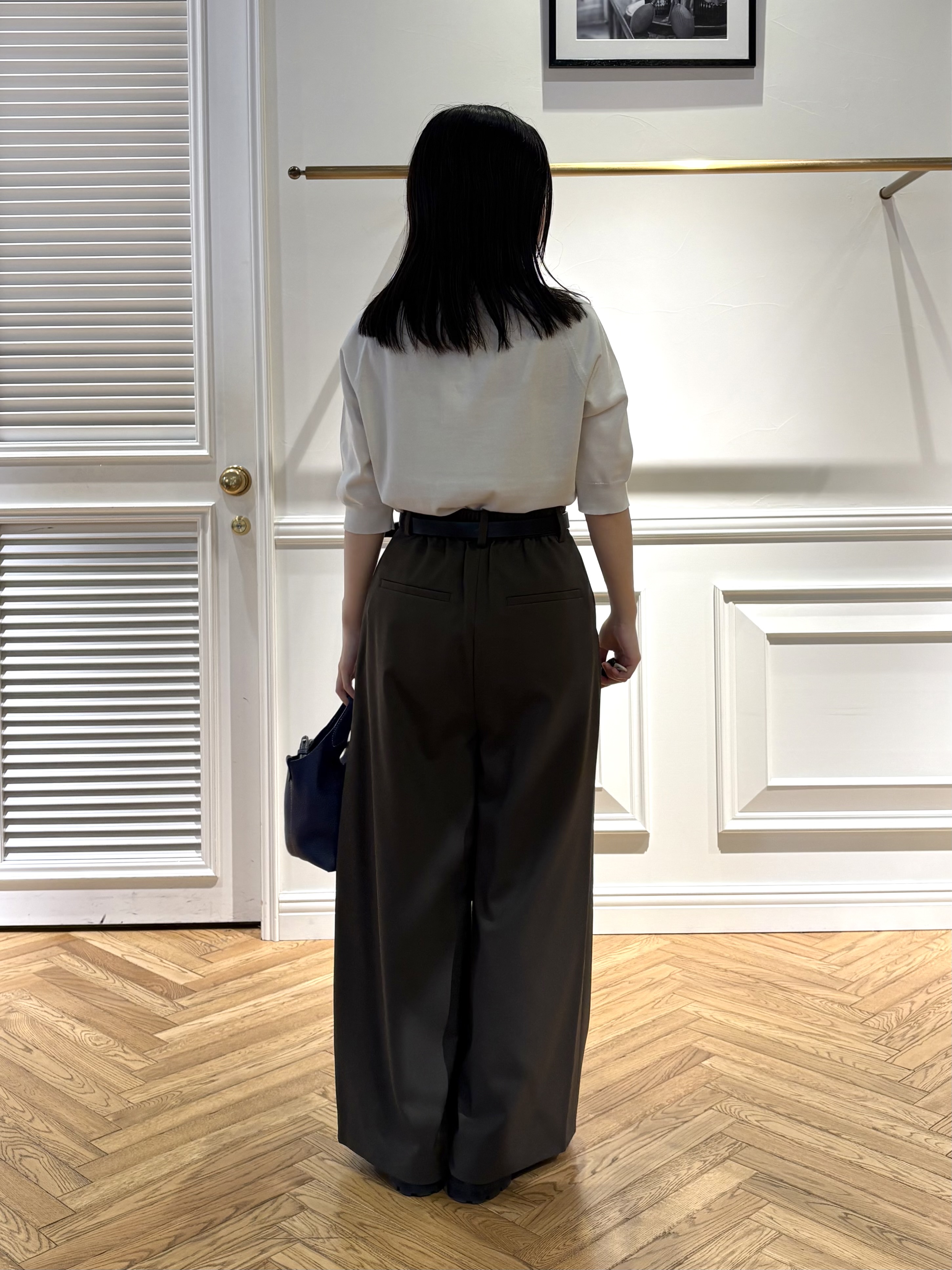 cocoさんの「DRESSTERIOR｜【ウォッシャブル】コットンシルクハーフスリーブニット」を使ったコーディネート