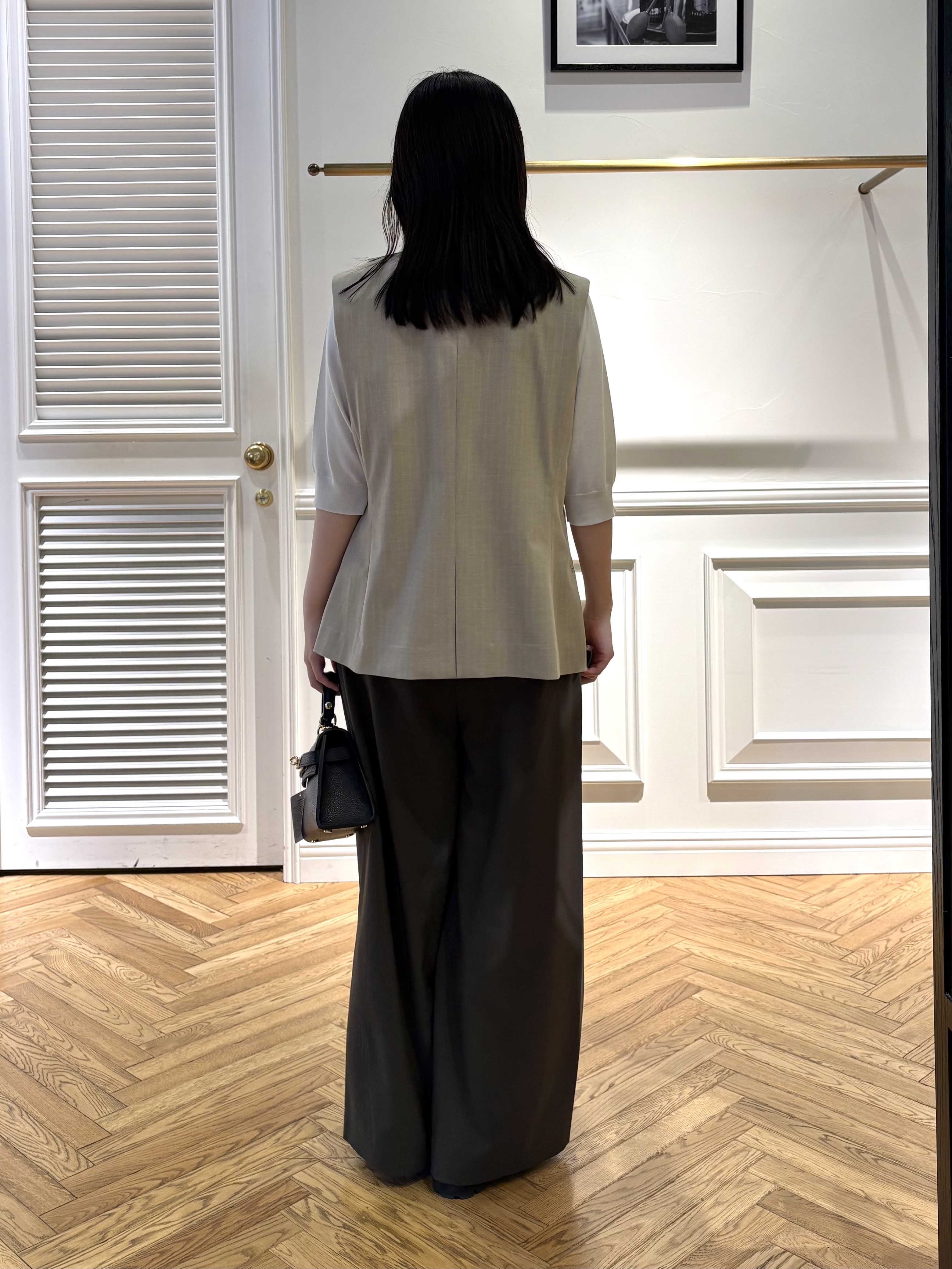 cocoさんの「DRESSTERIOR｜【ウォッシャブル】コットンシルクハーフスリーブニット」を使ったコーディネート