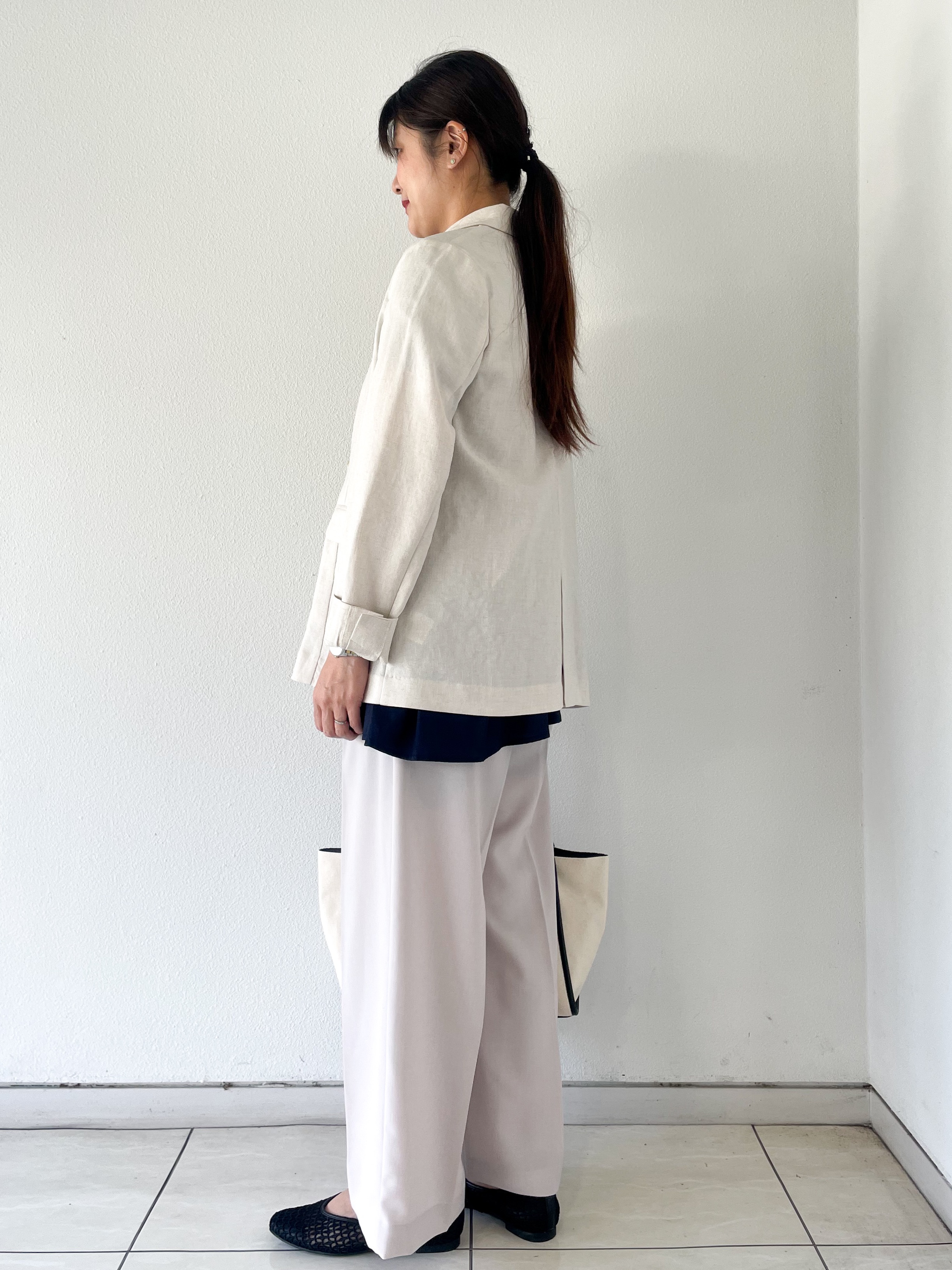 なおさんの「index｜【UV／接触冷感】ダブルブレストジャケット《防シワ加工／洗える》」を使ったコーディネート