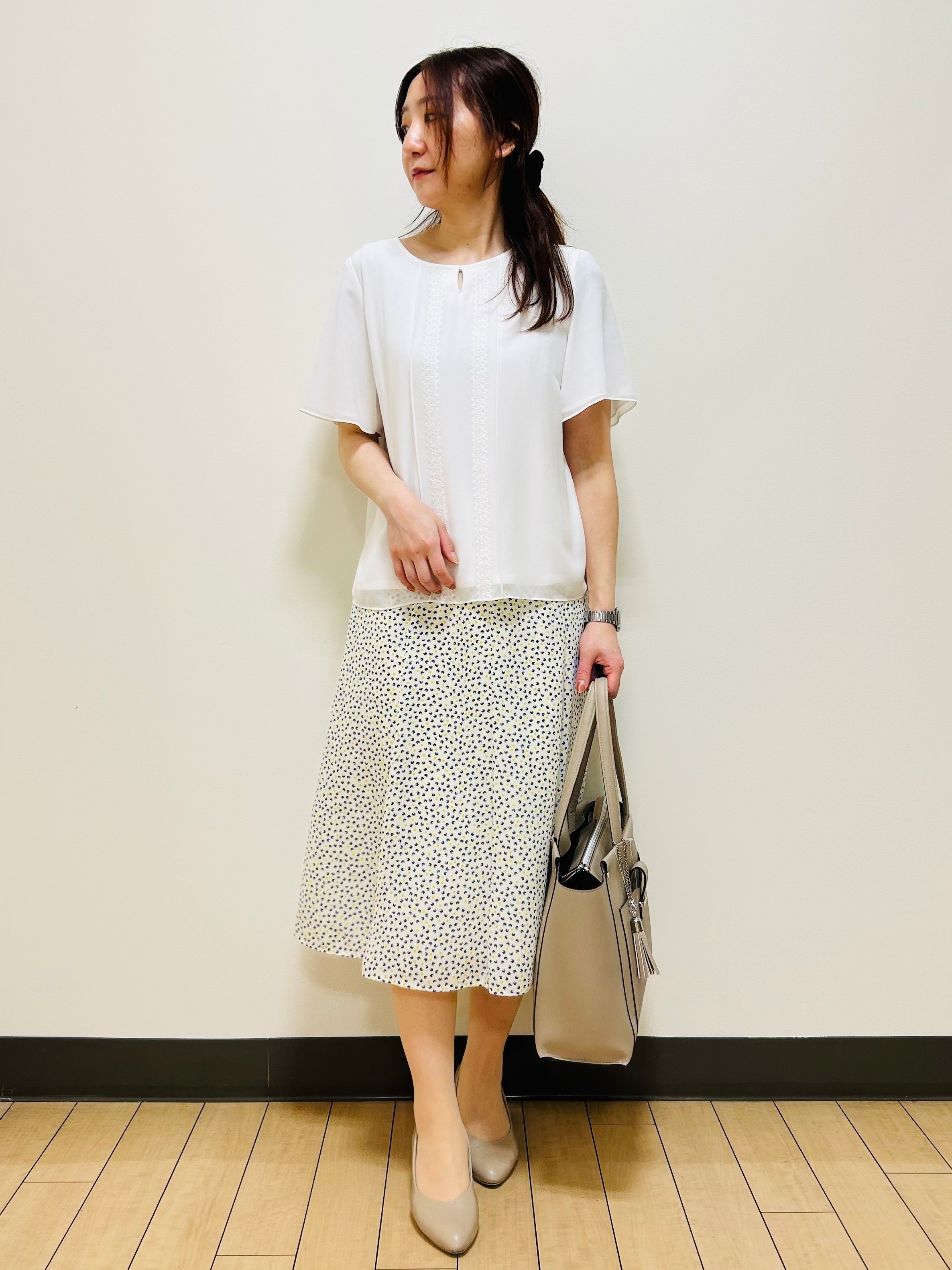 miiiさんの「Reflect｜【UVカット／接触冷感】五分袖シフォンブラウス」を使ったコーディネート