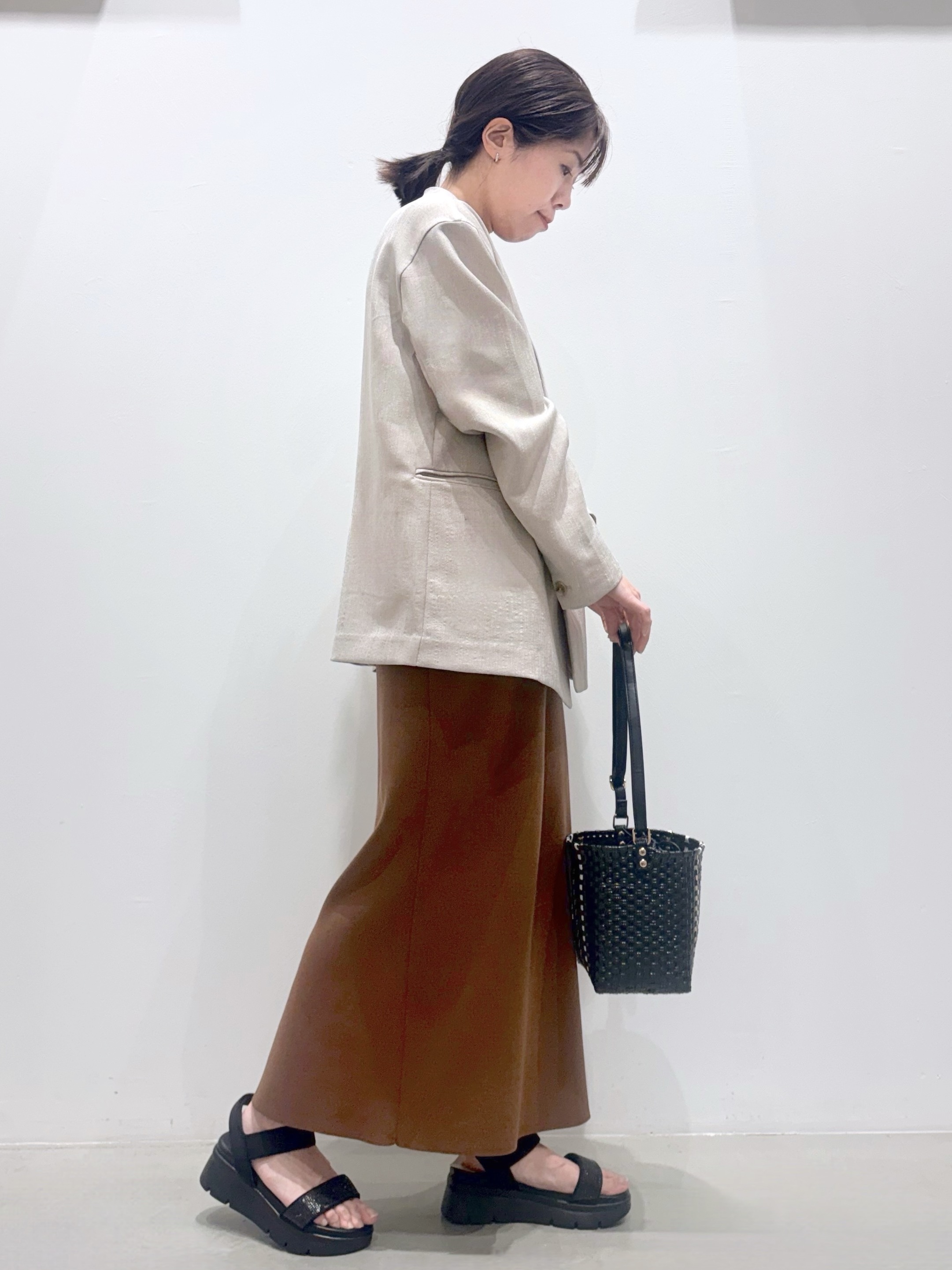 ＷＡさんの「grove｜【貴島明日香さん着用】リネンライクカラーレスジャケット」を使ったコーディネート