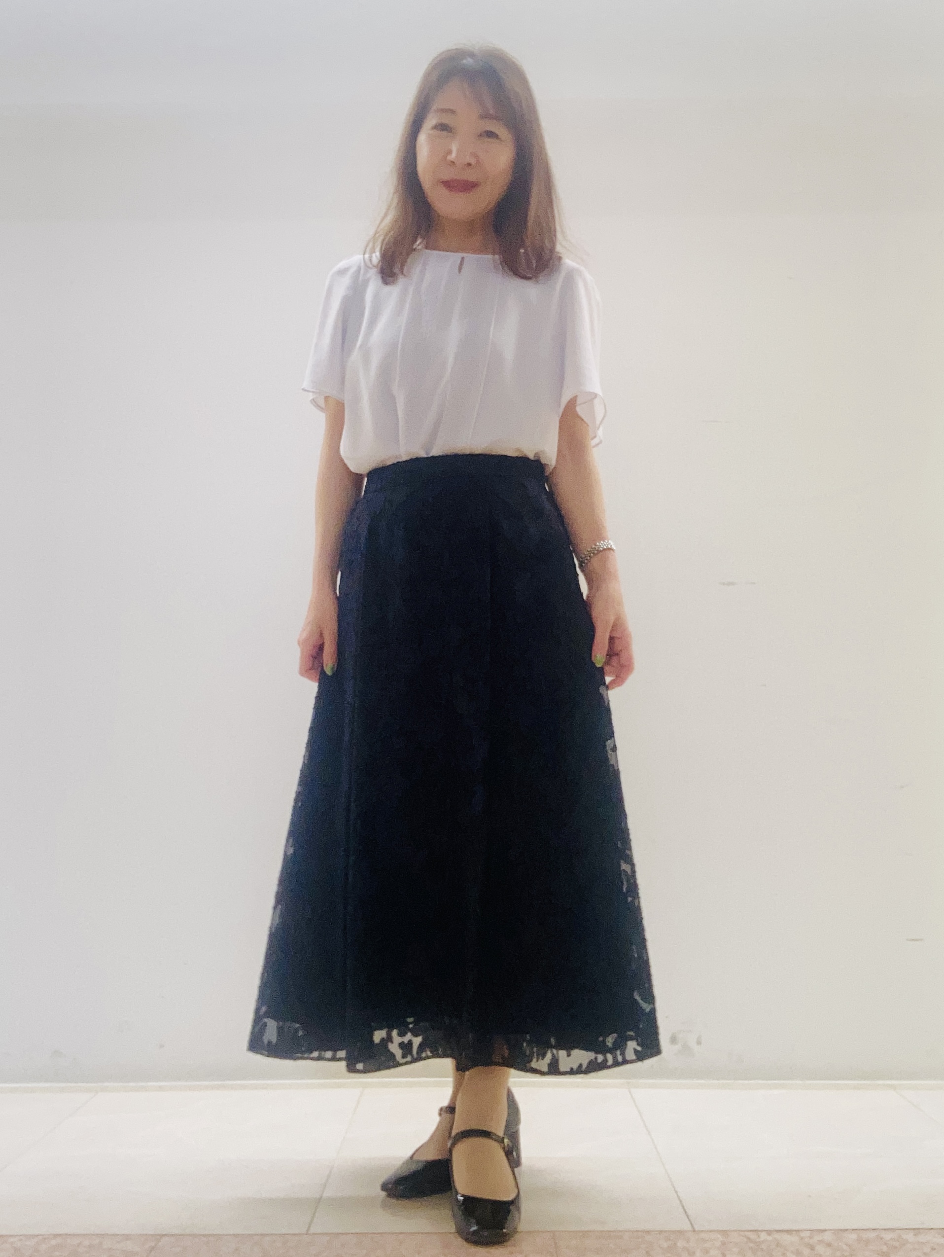 kurodaさんの「Reflect｜【UVカット／接触冷感】五分袖シフォンブラウス」を使ったコーディネート