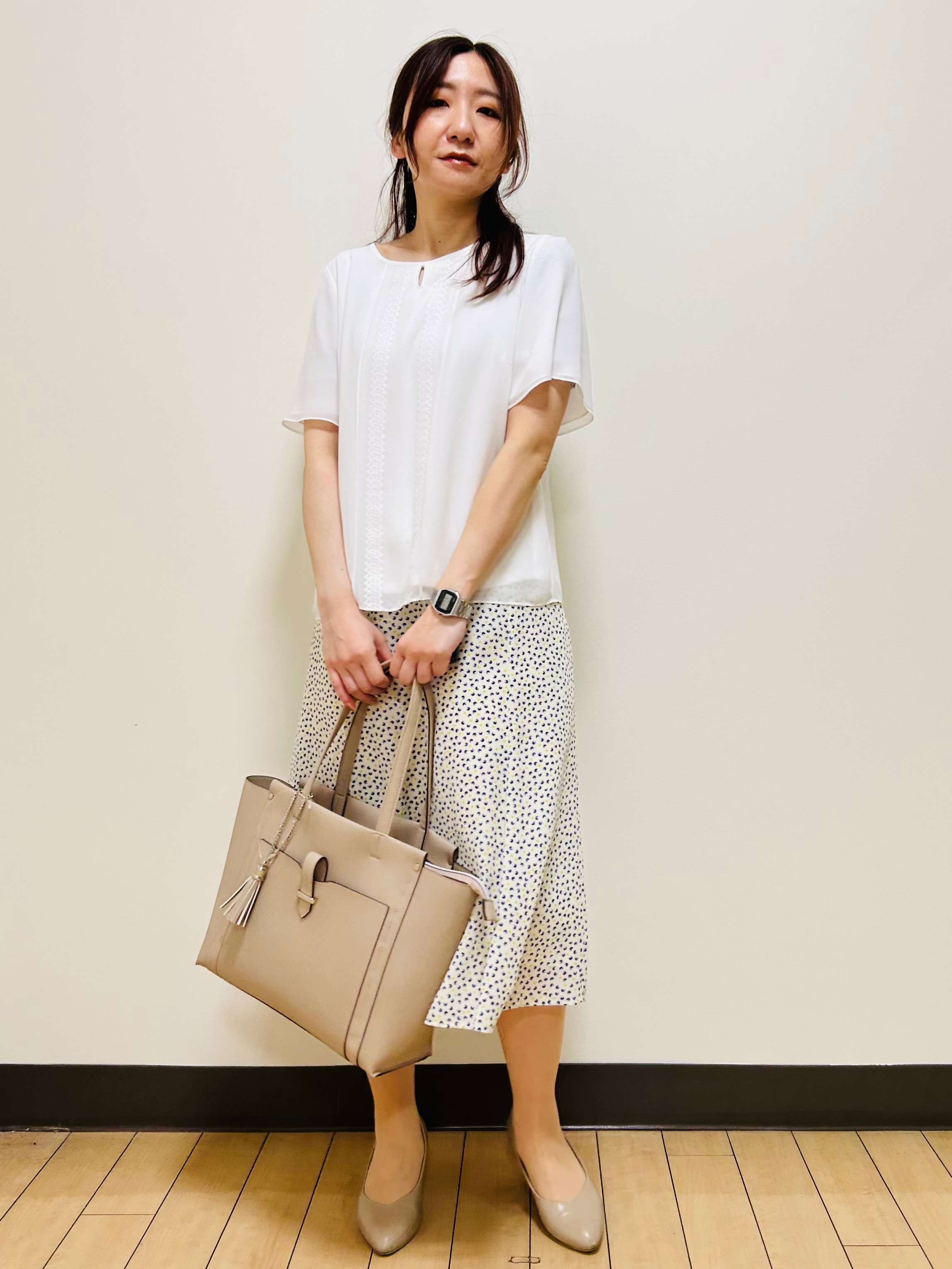 miiiさんの「Reflect｜【UVカット／接触冷感】五分袖シフォンブラウス」を使ったコーディネート