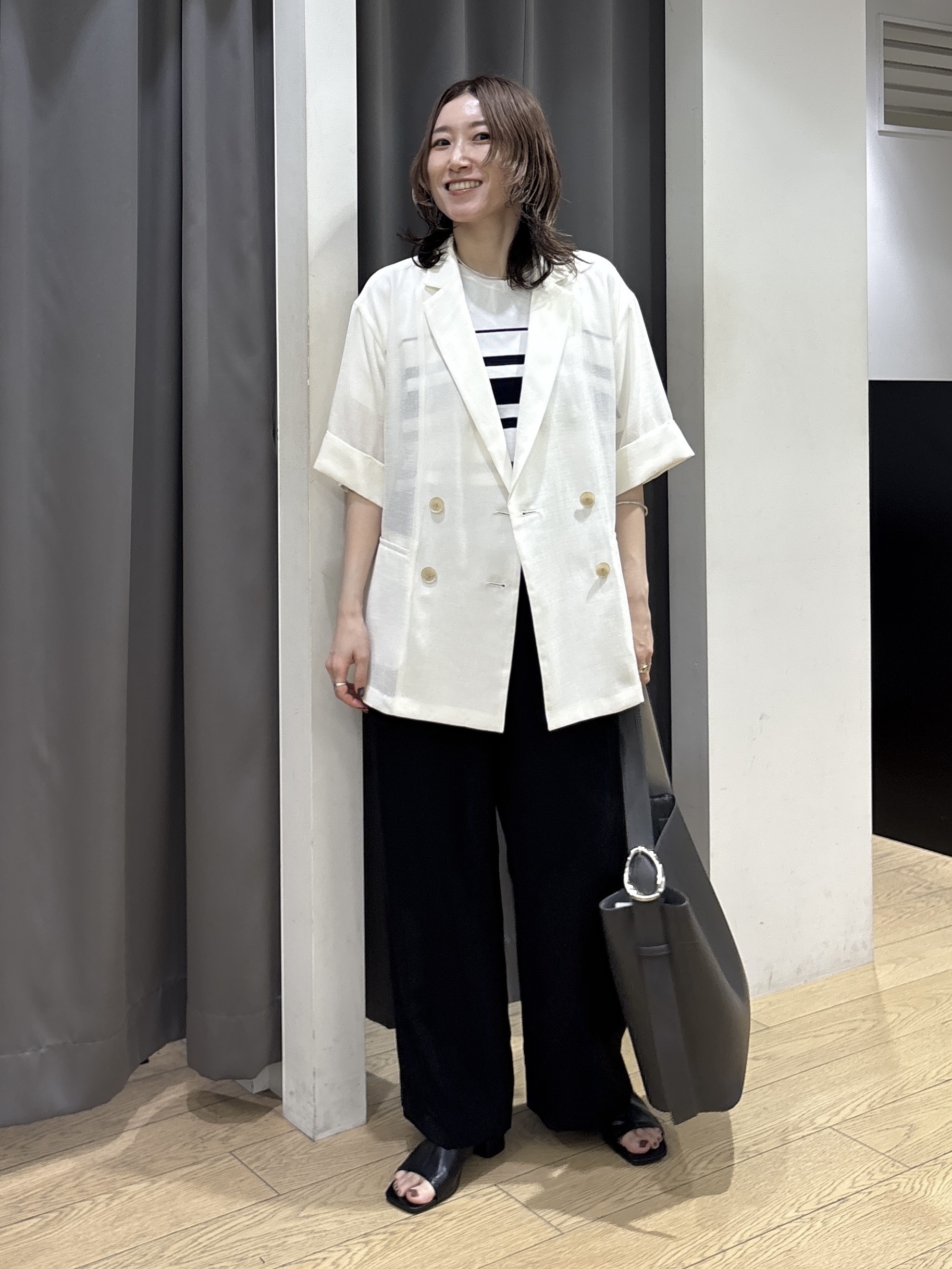 kotakiさんの「INDIVI｜【洗える／メッシュ素材／SETUP可能】半袖シアージャケット」を使ったコーディネート