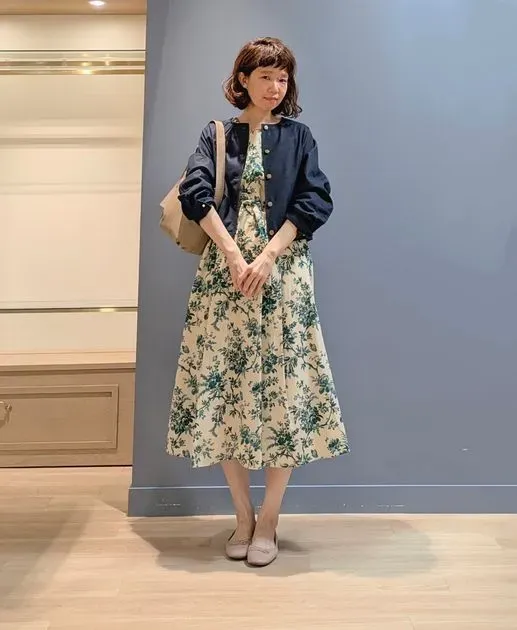 洗える】ノーカラー デニムジャケット（ノーカラージャケット