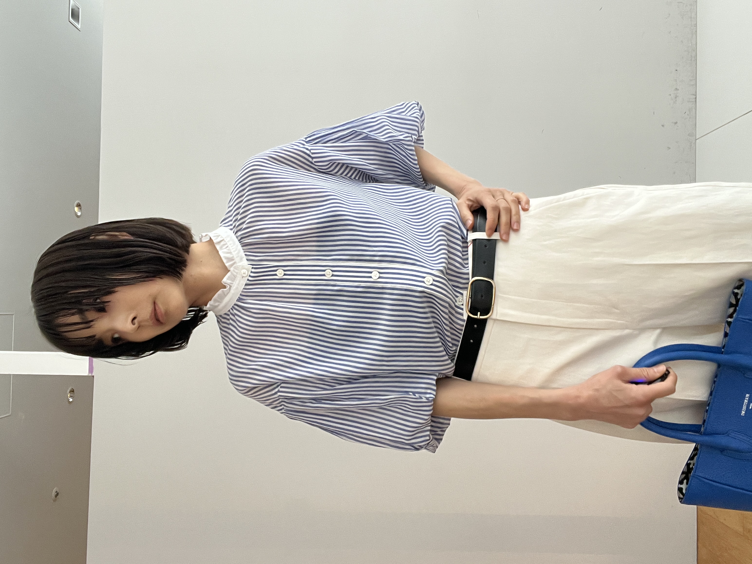 misaさんの「DRESSTERIOR｜【otonaMUSE5月号掲載/ウォッシャブル】ロンドンストライプクレリックブラウス」を使ったコーディネート