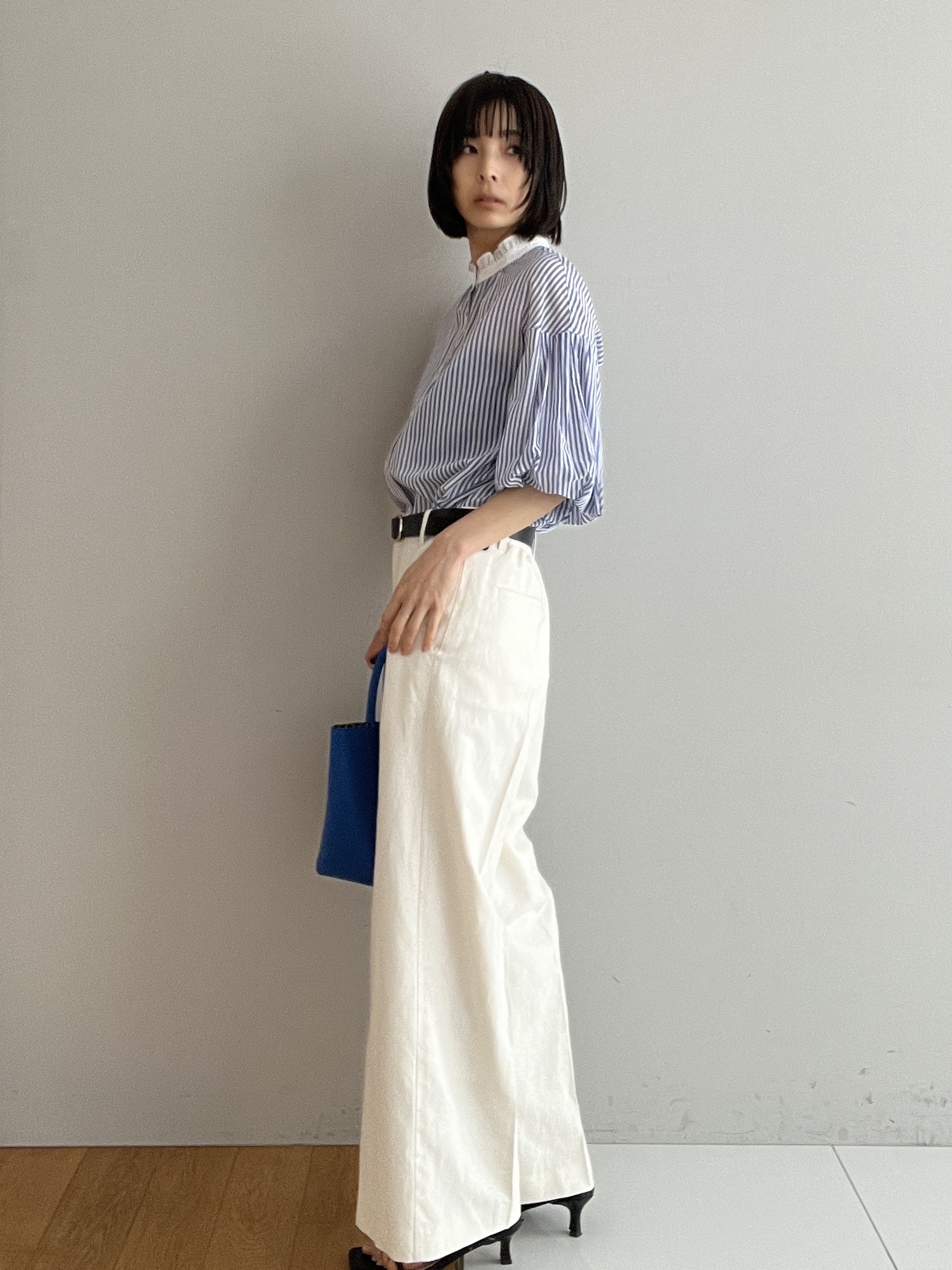 misaさんの「DRESSTERIOR｜【otonaMUSE5月号掲載/ウォッシャブル】ロンドンストライプクレリックブラウス」を使ったコーディネート