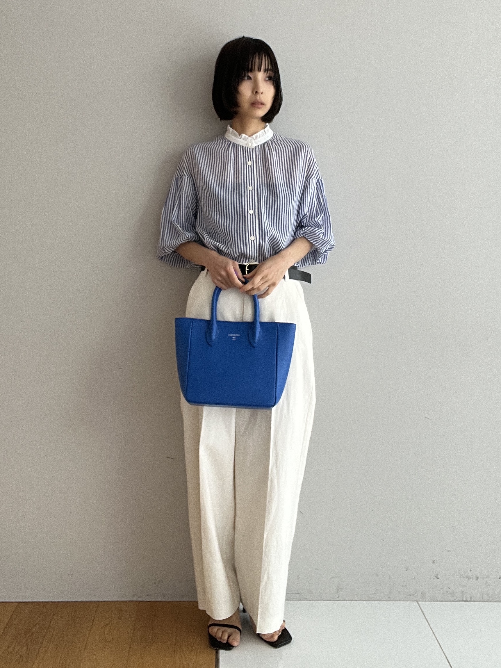 misaさんの「DRESSTERIOR｜【otonaMUSE5月号掲載/ウォッシャブル】ロンドンストライプクレリックブラウス」を使ったコーディネート