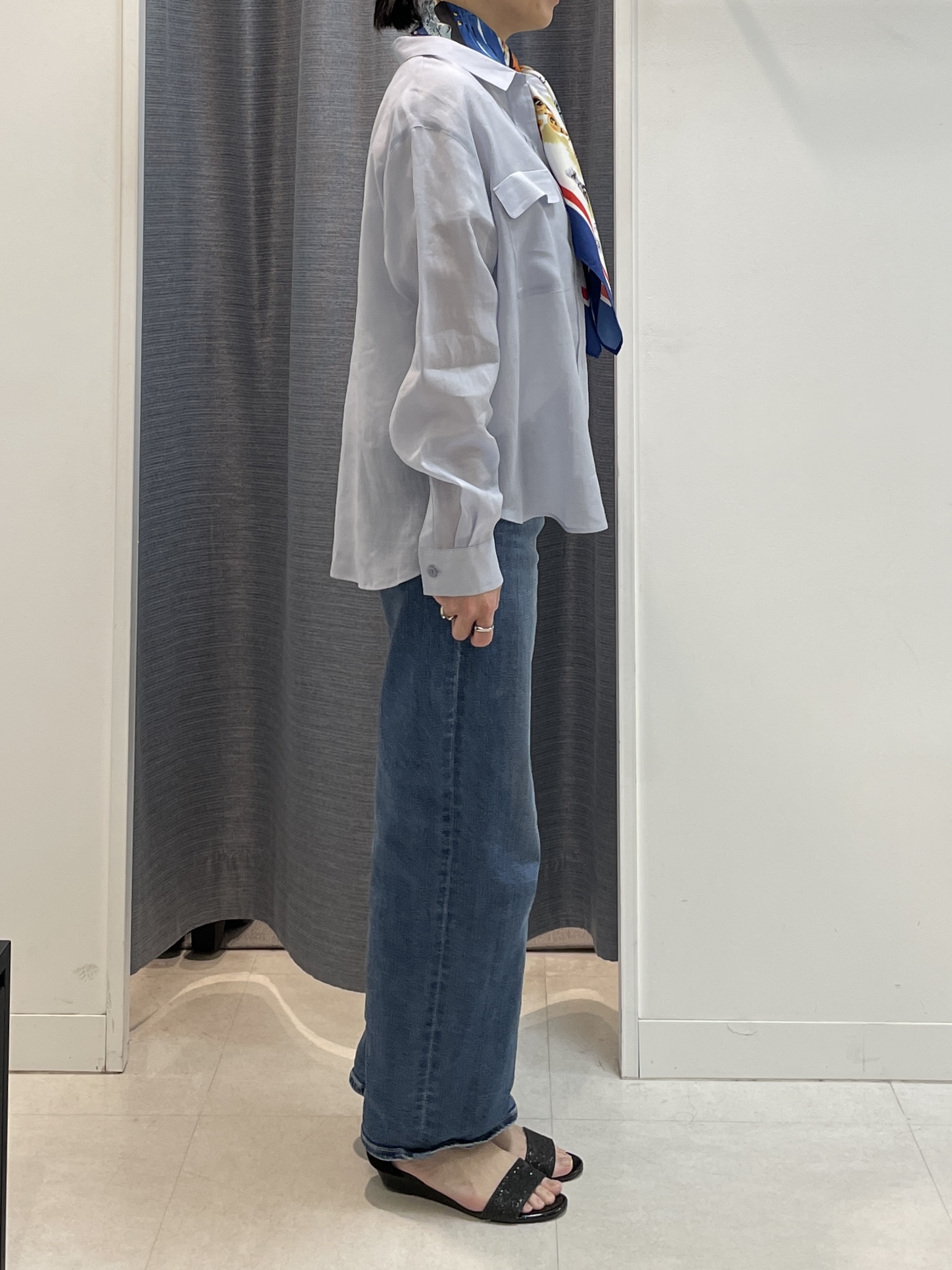 shihoさんの「INDIVI｜【古畑星夏さん着用/接触冷感】ドライタッチシャツ」を使ったコーディネート