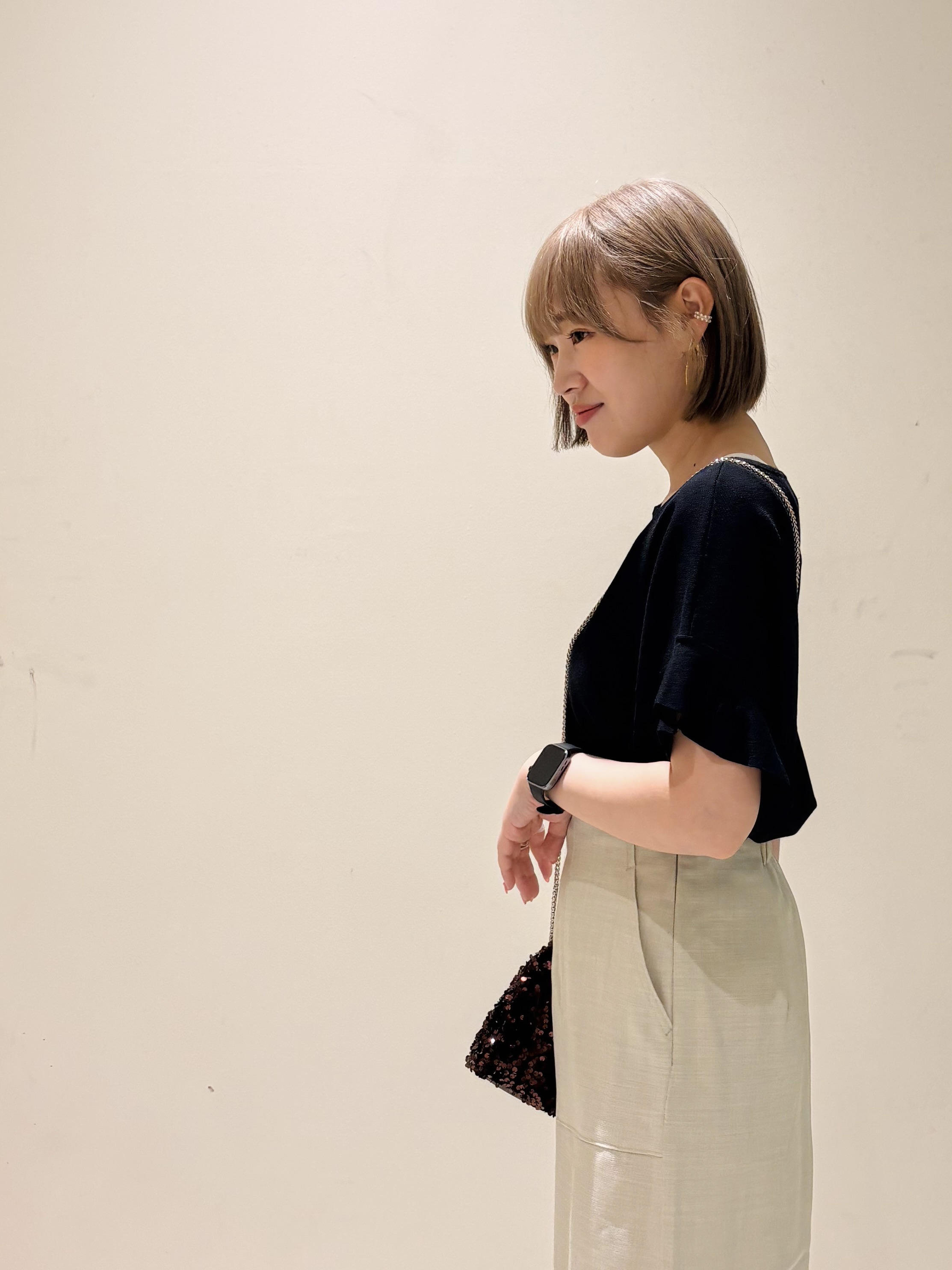 みきちぃさんの「OPAQUE.CLIP｜【UV／遮熱性】フリルスリーブニット《7col／洗濯機OK》」を使ったコーディネート