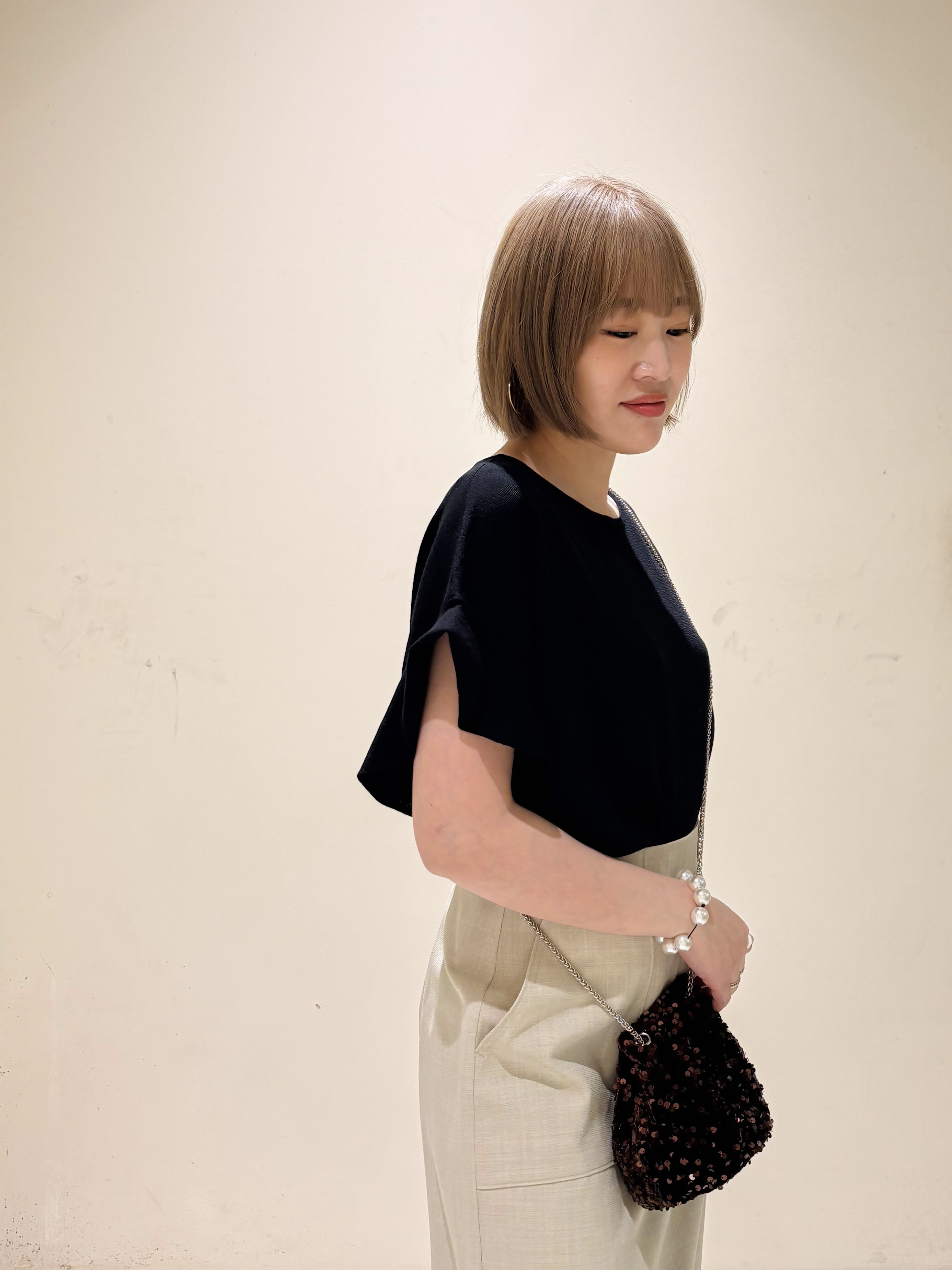 みきちぃさんの「OPAQUE.CLIP｜【UV／遮熱性】フリルスリーブニット《7col／洗濯機OK》」を使ったコーディネート