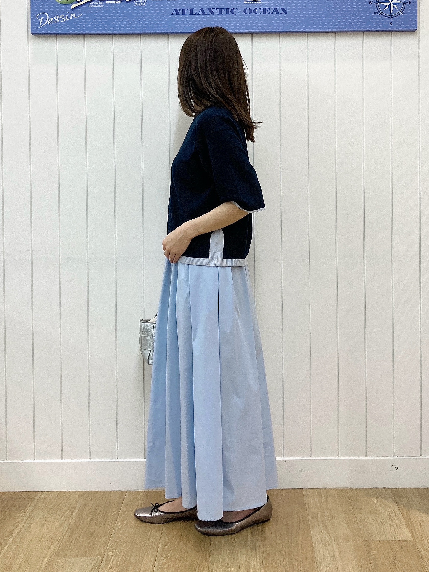 yoshiさんの「Dessin｜【洗える】バイカラーボクシーシルエットニット」を使ったコーディネート