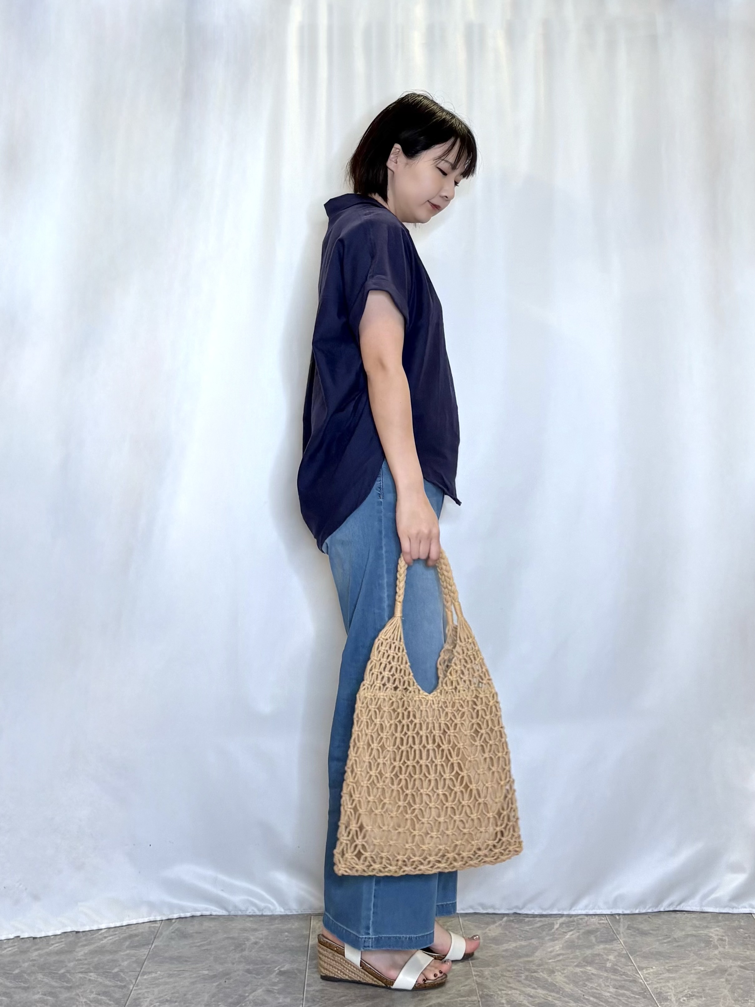 ネリさんの「SHOO･LA･RUE｜【ひんやり/UV】インせず着られる フレンチリネンスキッパーシャツ」を使ったコーディネート