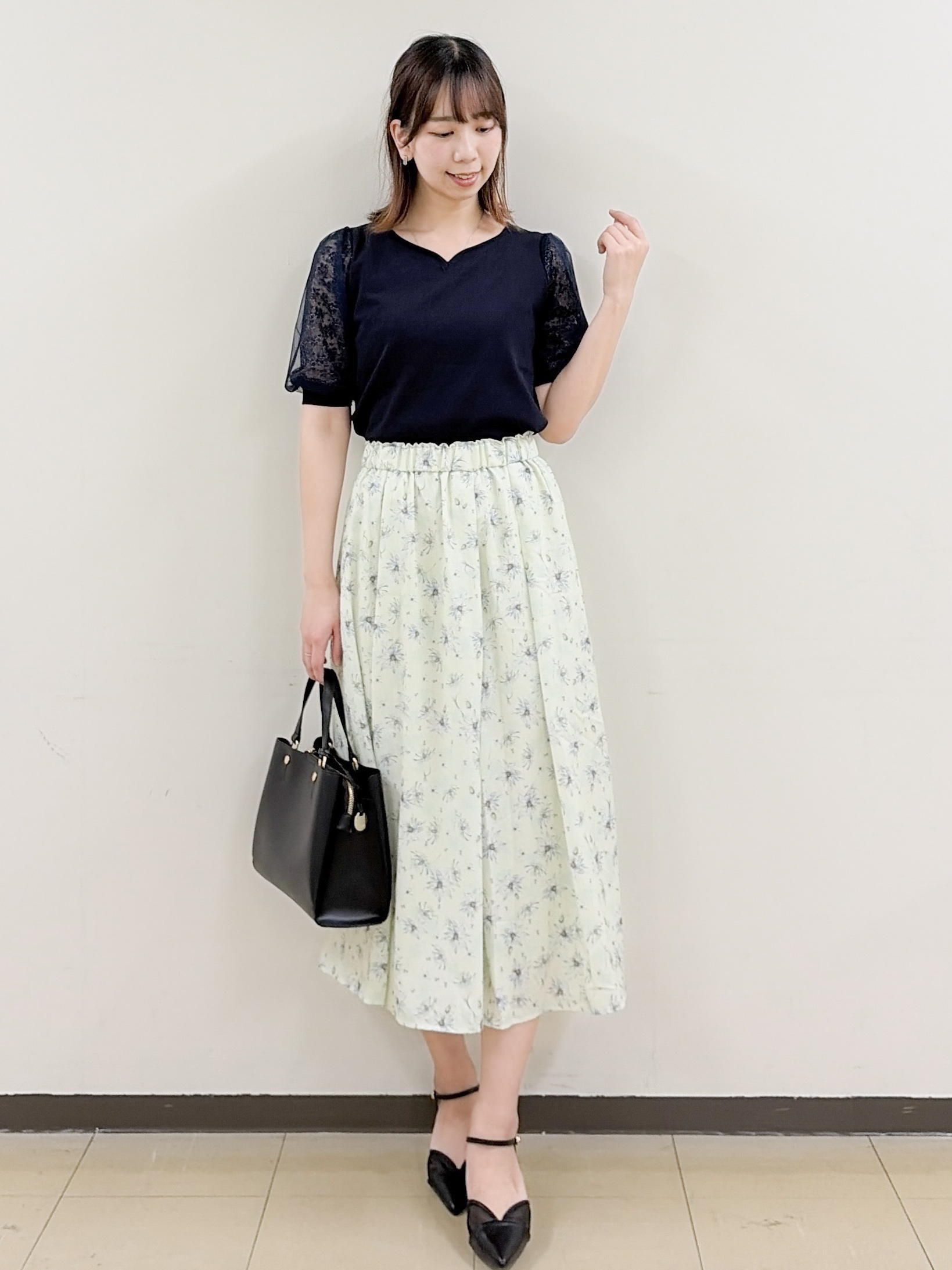 yurinaさんの「index｜【UVケア／接触冷感】シアータックスリーブドッキングTシャツ《洗濯機OK》」を使ったコーディネート