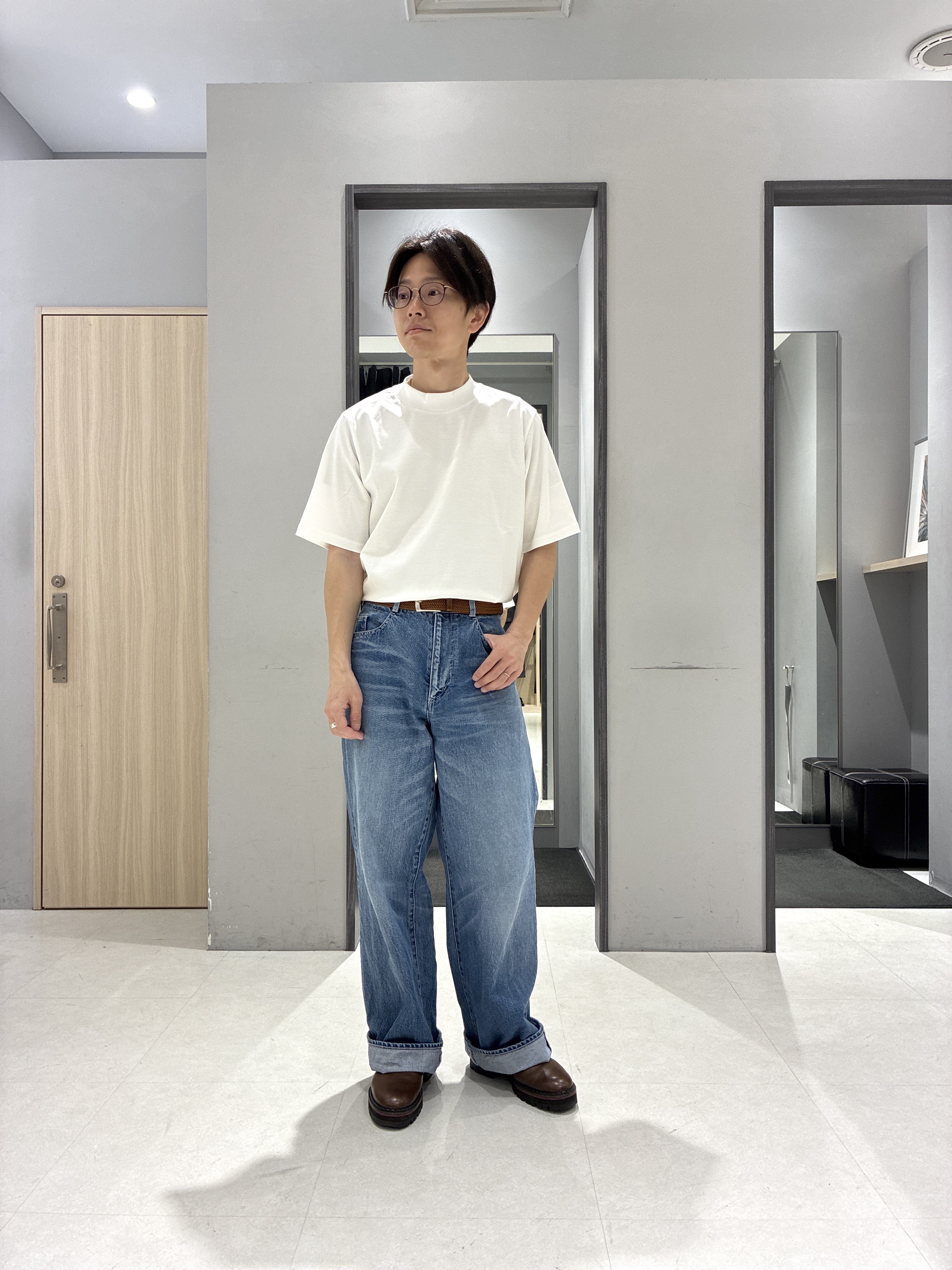 わいずみさんの「TAKEO KIKUCHI｜【接触冷感】ハイブリッド リネン 七分袖シャツ」を使ったコーディネート