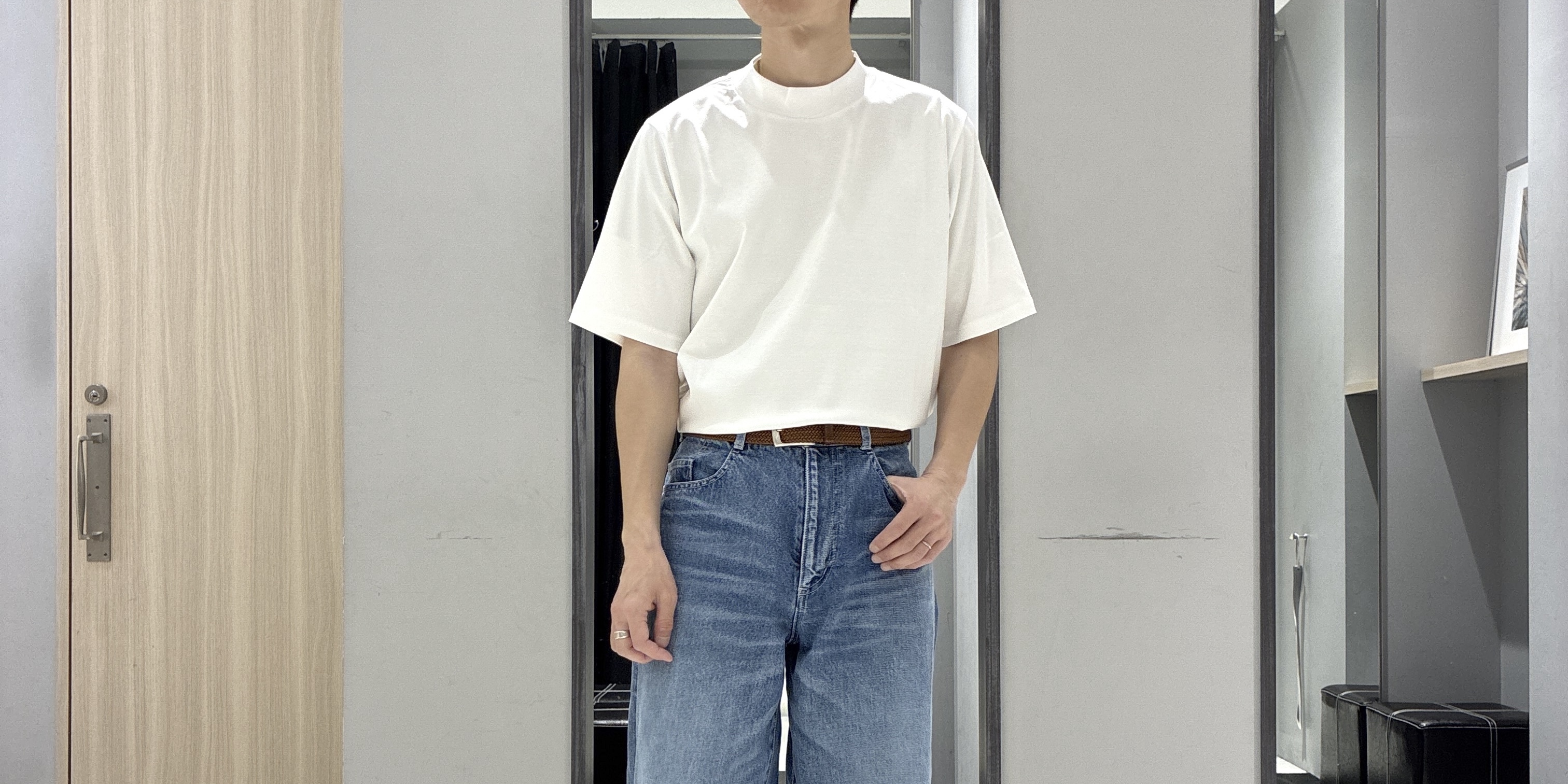 わいずみさんの「TAKEO KIKUCHI｜【接触冷感】ハイブリッド リネン 七分袖シャツ」を使ったコーディネート
