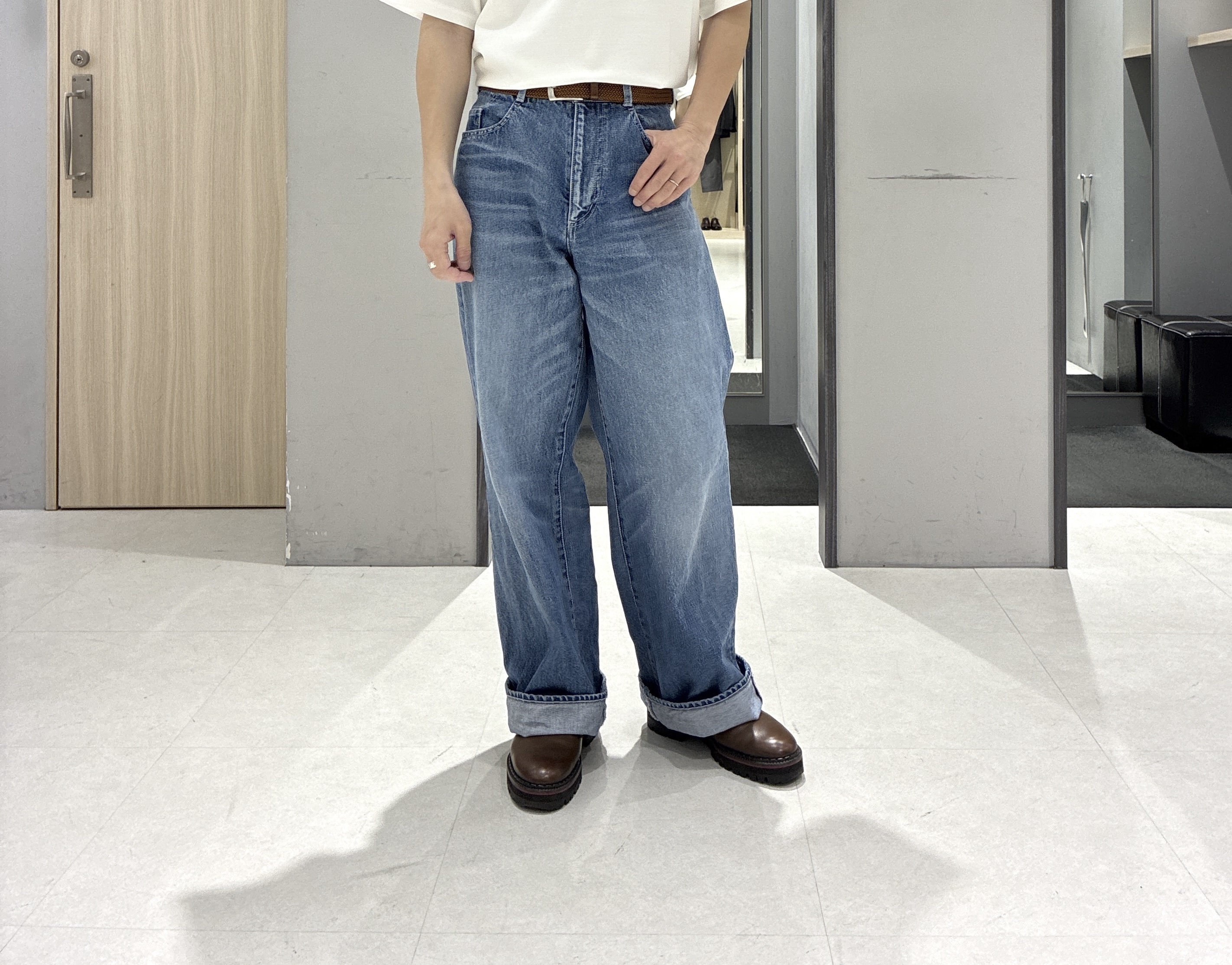 わいずみさんの「TAKEO KIKUCHI｜【接触冷感】ハイブリッド リネン 七分袖シャツ」を使ったコーディネート