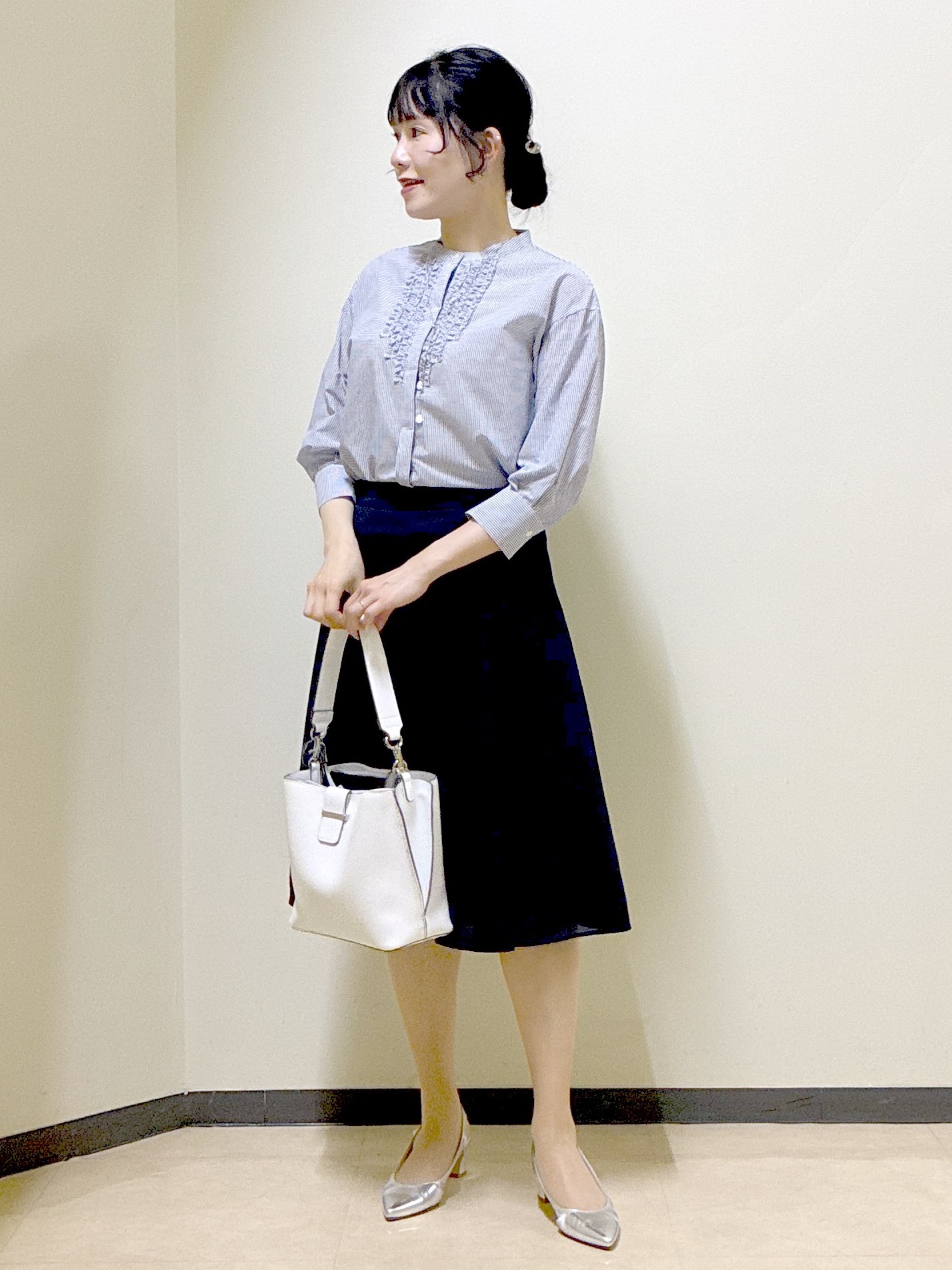  beni_gingerさんの「Reflect｜【接触冷感】八分袖フロントフリルブラウス」を使ったコーディネート