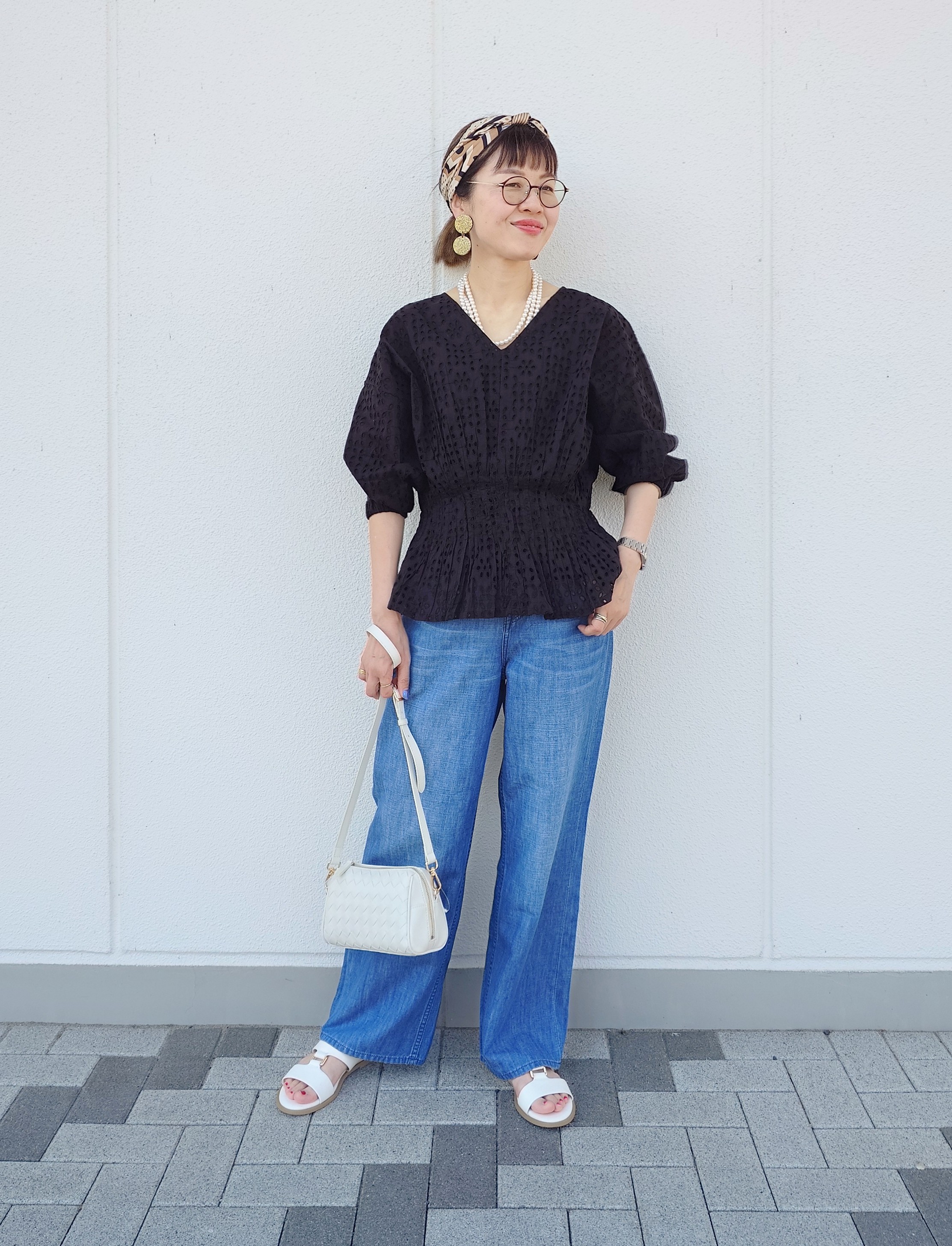 MUTSUKOさんの「UNTITLED｜【Audrey and John Wad】ウエストシャーリングブラウス」を使ったコーディネート