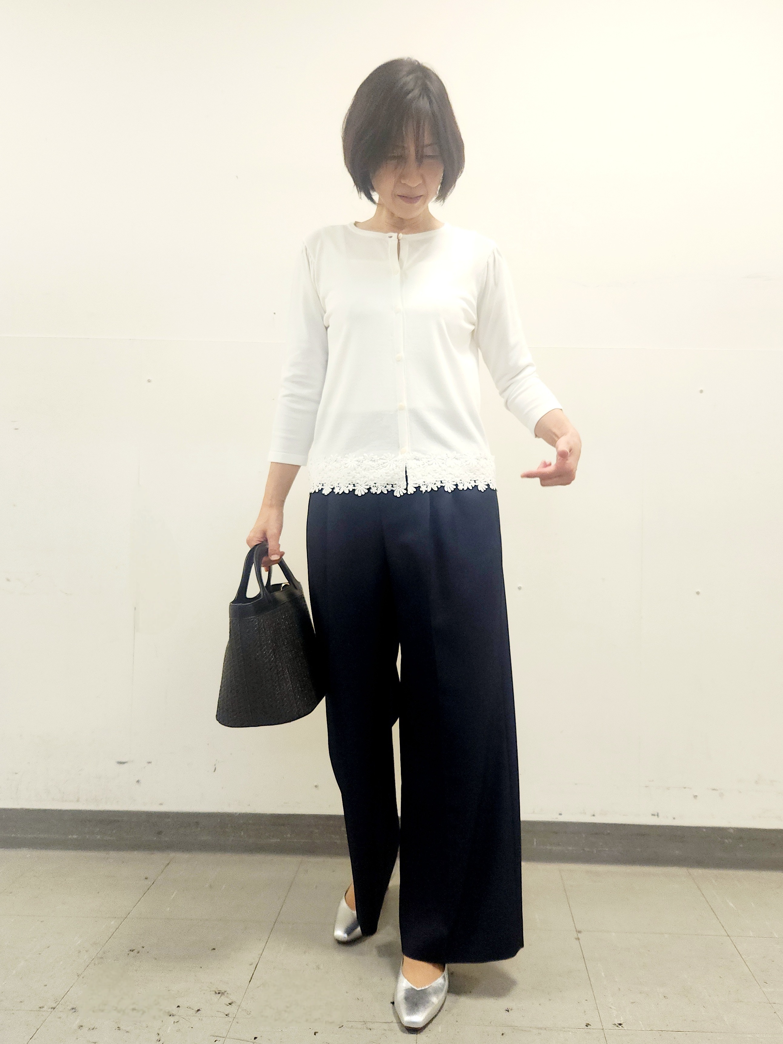mayumayuさんの「Reflect｜レースデザイン ニットカーディガン」を使ったコーディネート