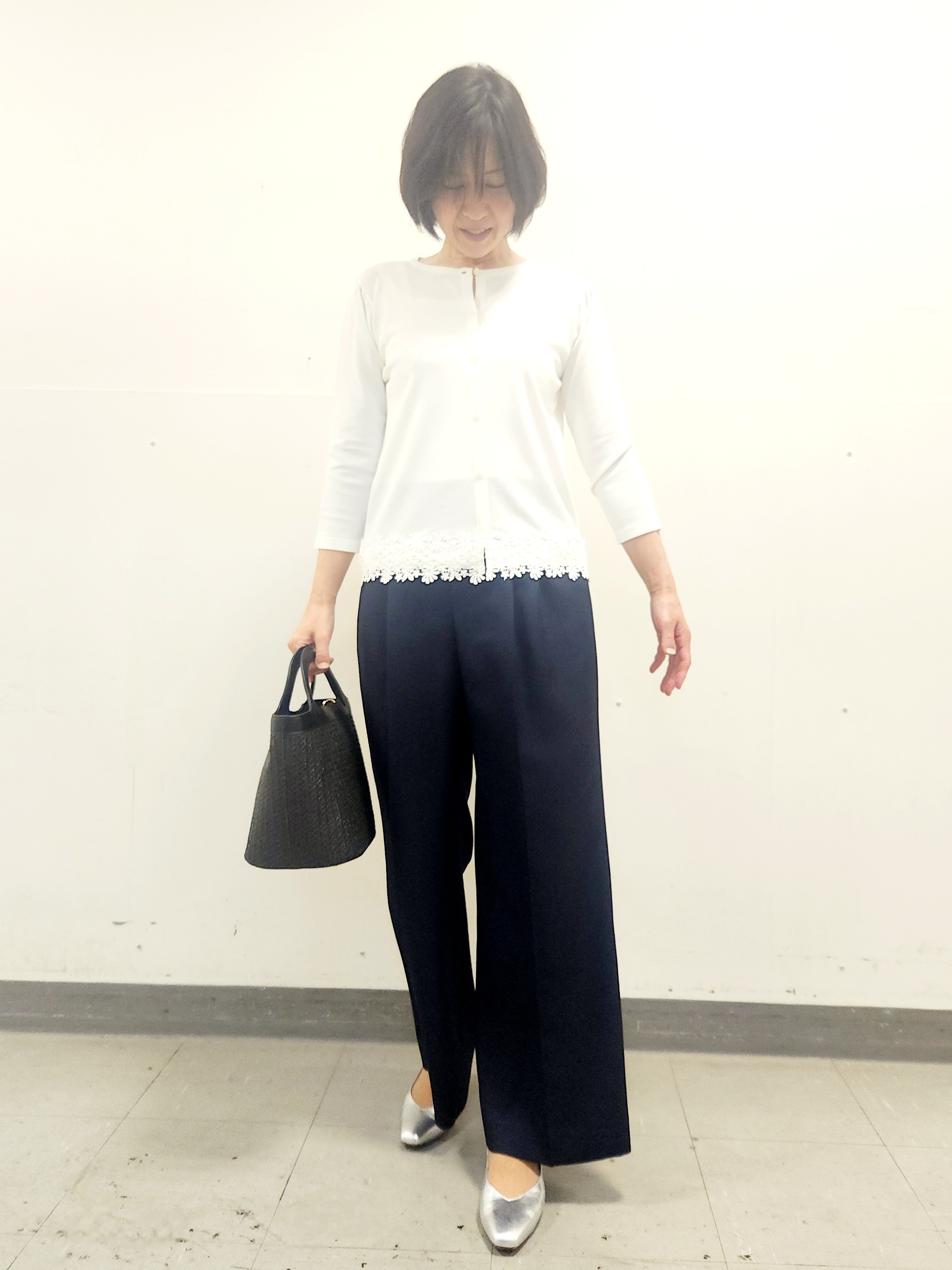 mayumayuさんの「Reflect｜レースデザイン ニットカーディガン」を使ったコーディネート