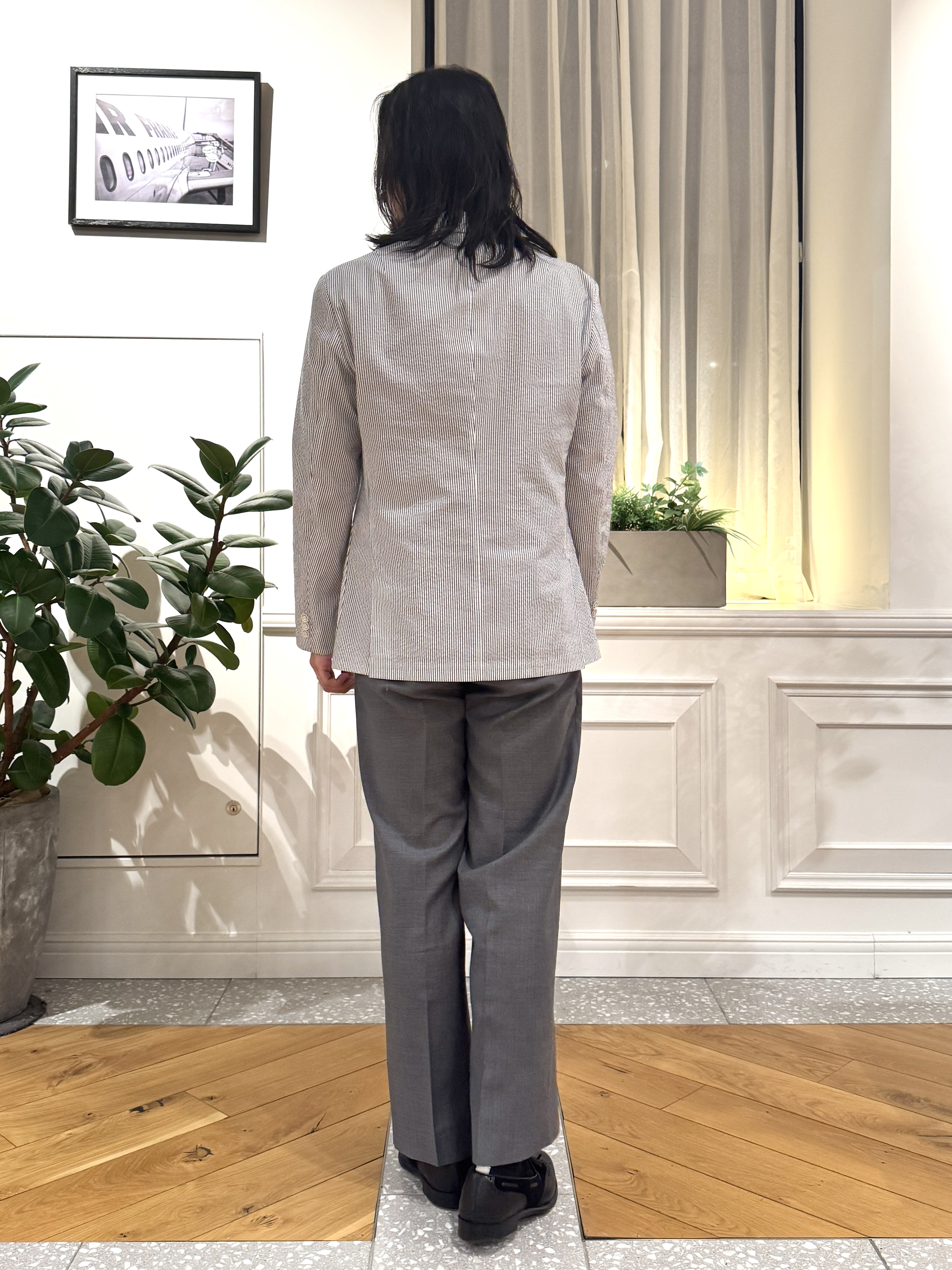 kawarataniさんの「DRESSTERIOR｜【吸湿速乾/セットアップ可/ウォッシャブル】COOLMAX シアサッカー サマージャケット」を使ったコーディネート