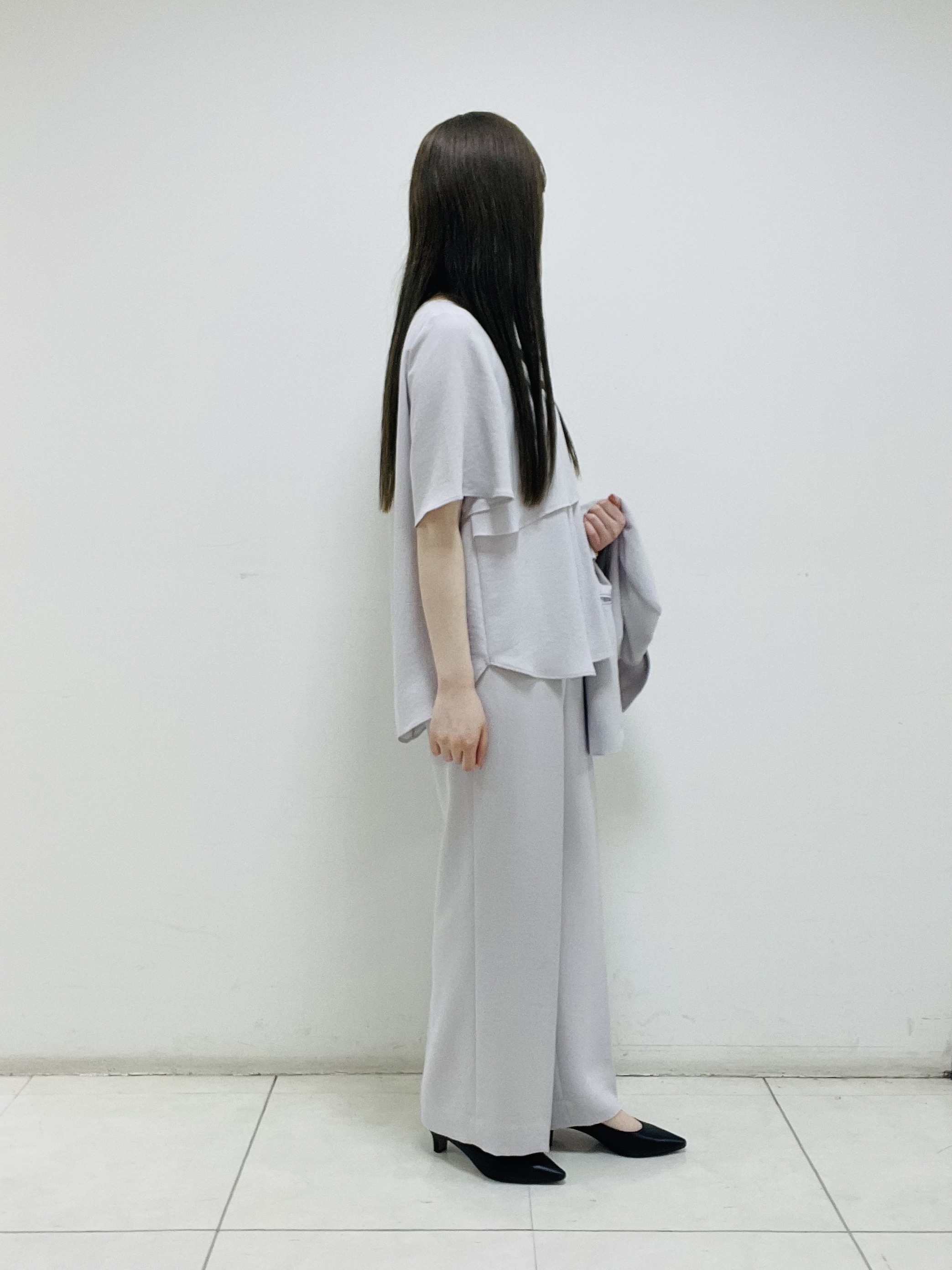 mさんの「INDIVI｜【着る日傘】シフォンドッキングブラウス」を使ったコーディネート