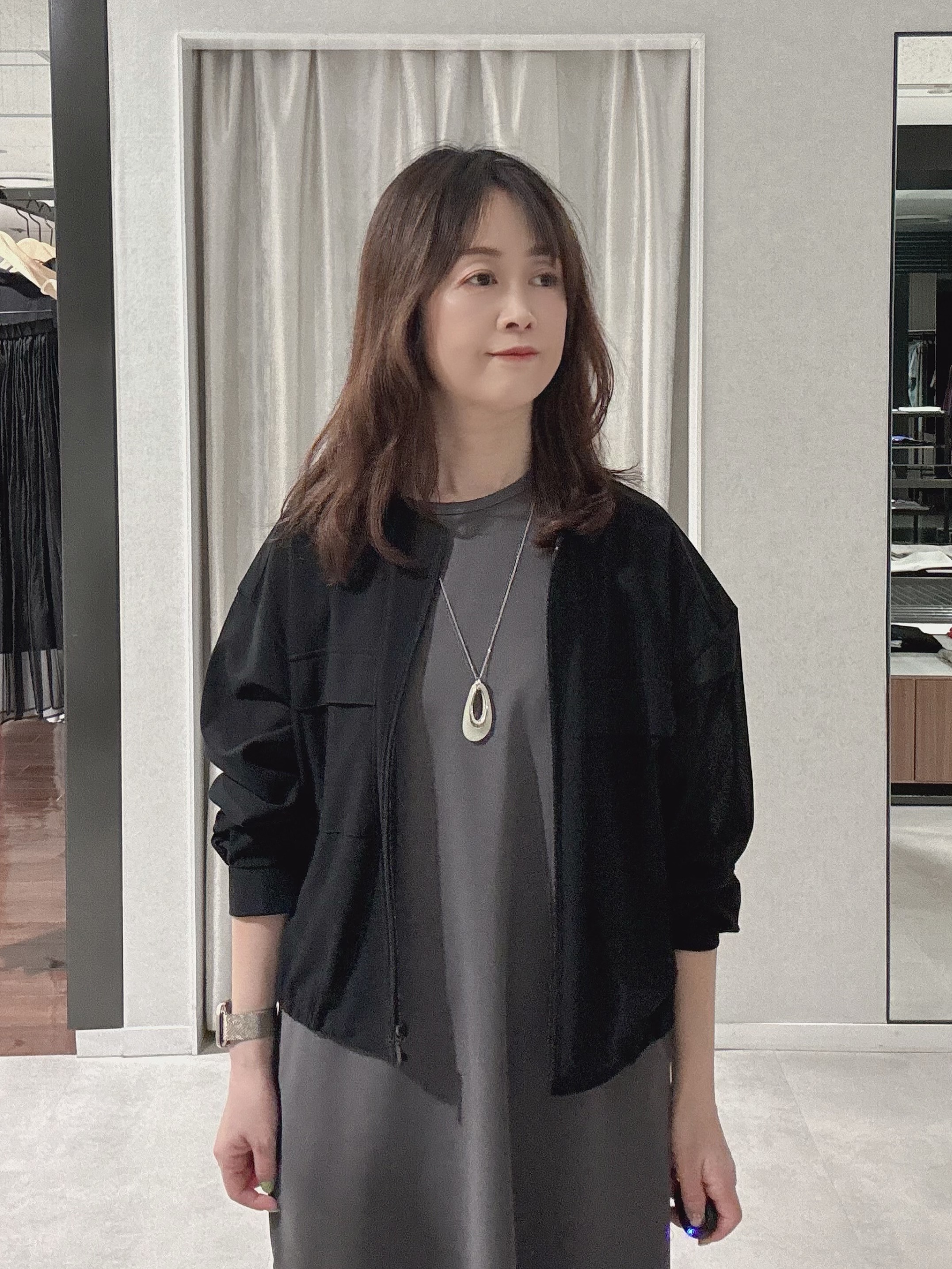 makiさんの「UNTITLED｜【古畑星夏さん着用/洗える】シアーブルゾン」を使ったコーディネート