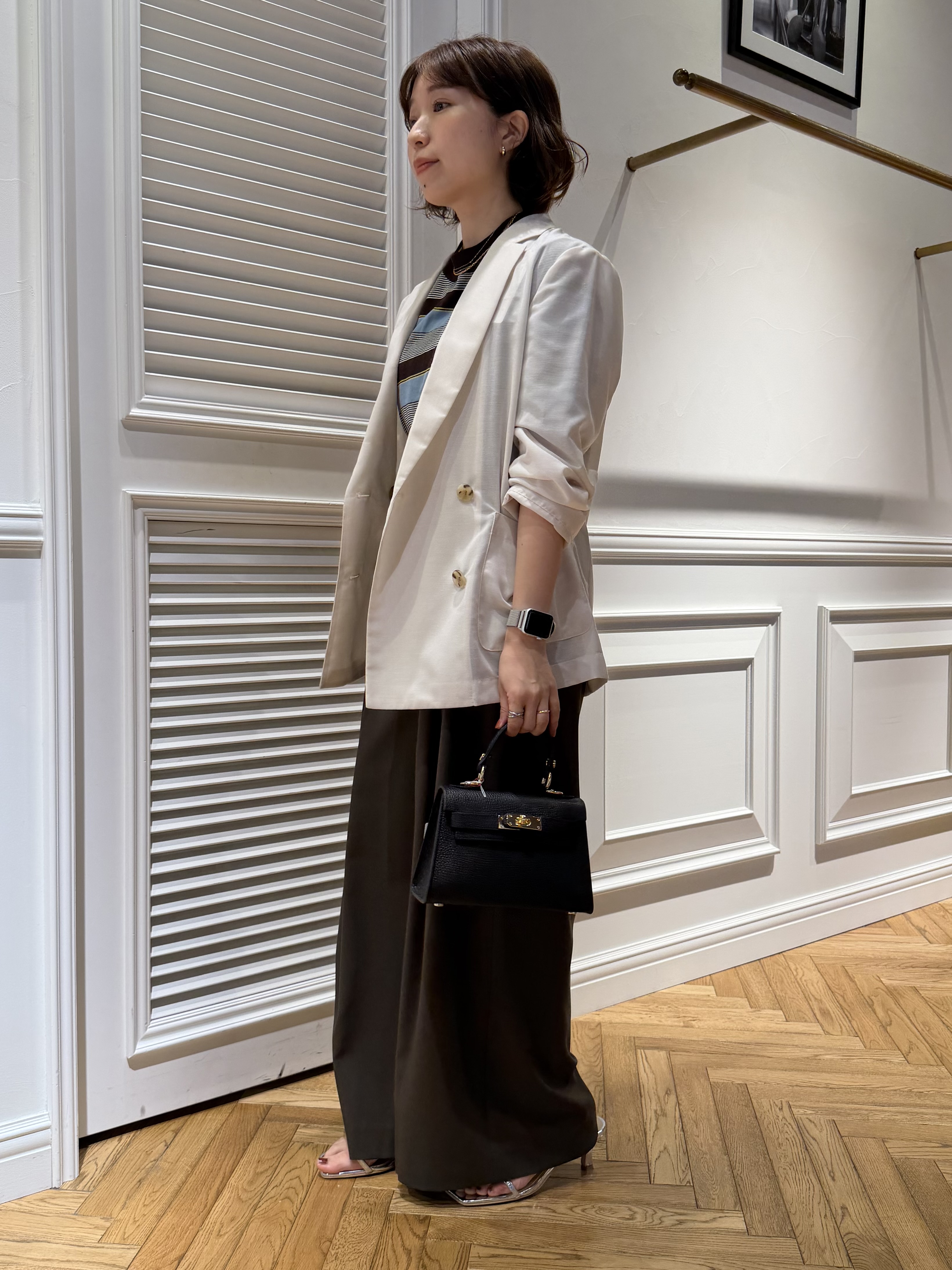 つじ まこさんの「DRESSTERIOR｜【接触冷感】イージーケアー クールタッチ ワイドパンツ」を使ったコーディネート