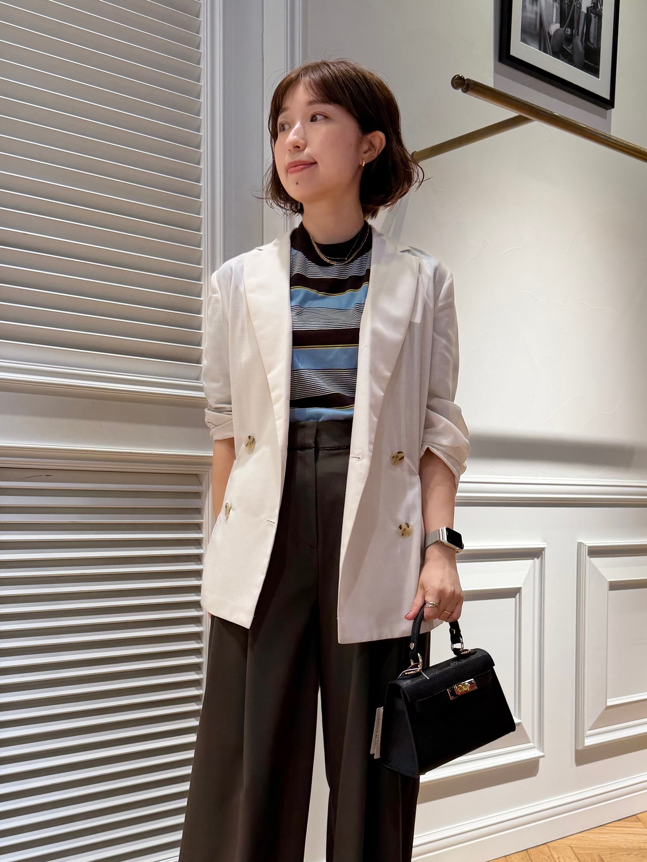 つじ まこさんの「DRESSTERIOR｜【接触冷感】イージーケアー クールタッチ ワイドパンツ」を使ったコーディネート