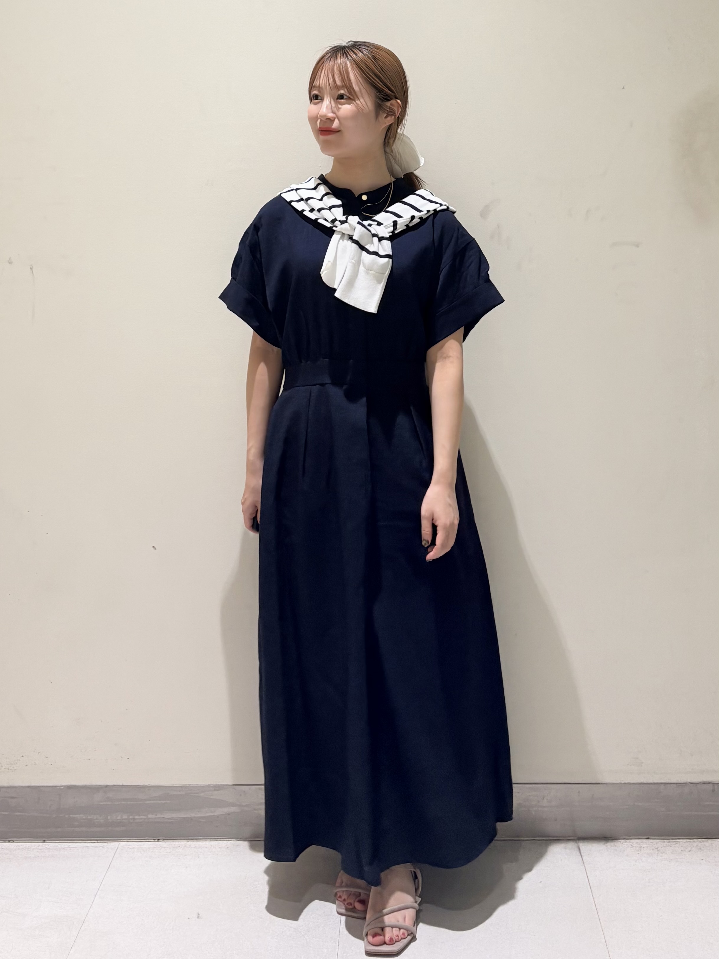 きみさんの「OPAQUE.CLIP｜【接触冷感／吸水速乾】リネンライク シャツワンピース《洗濯機OK》」を使ったコーディネート