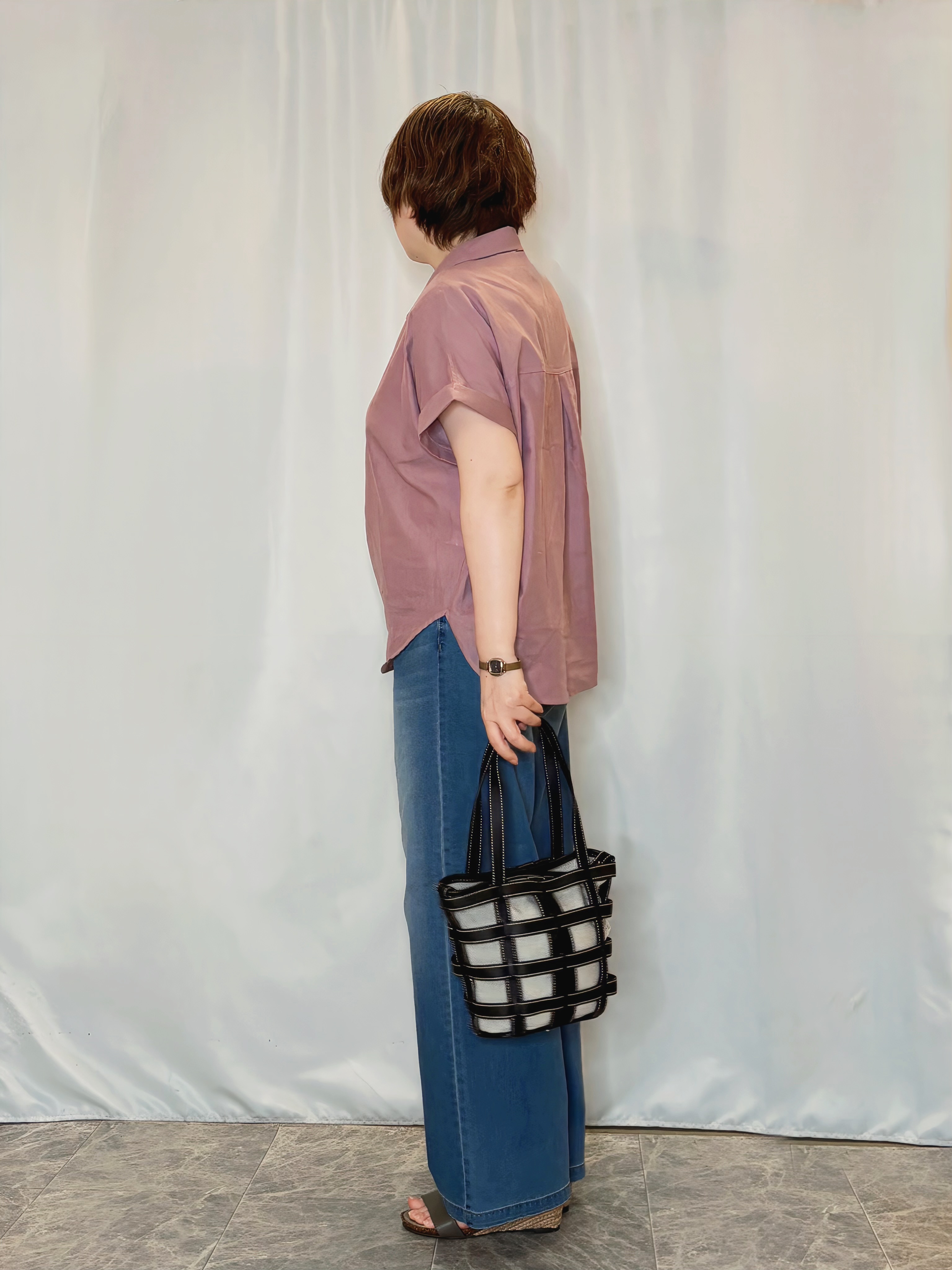 たみさんの「SHOO･LA･RUE｜【ひんやり/UV】インせず着られる フレンチリネンスキッパーシャツ」を使ったコーディネート