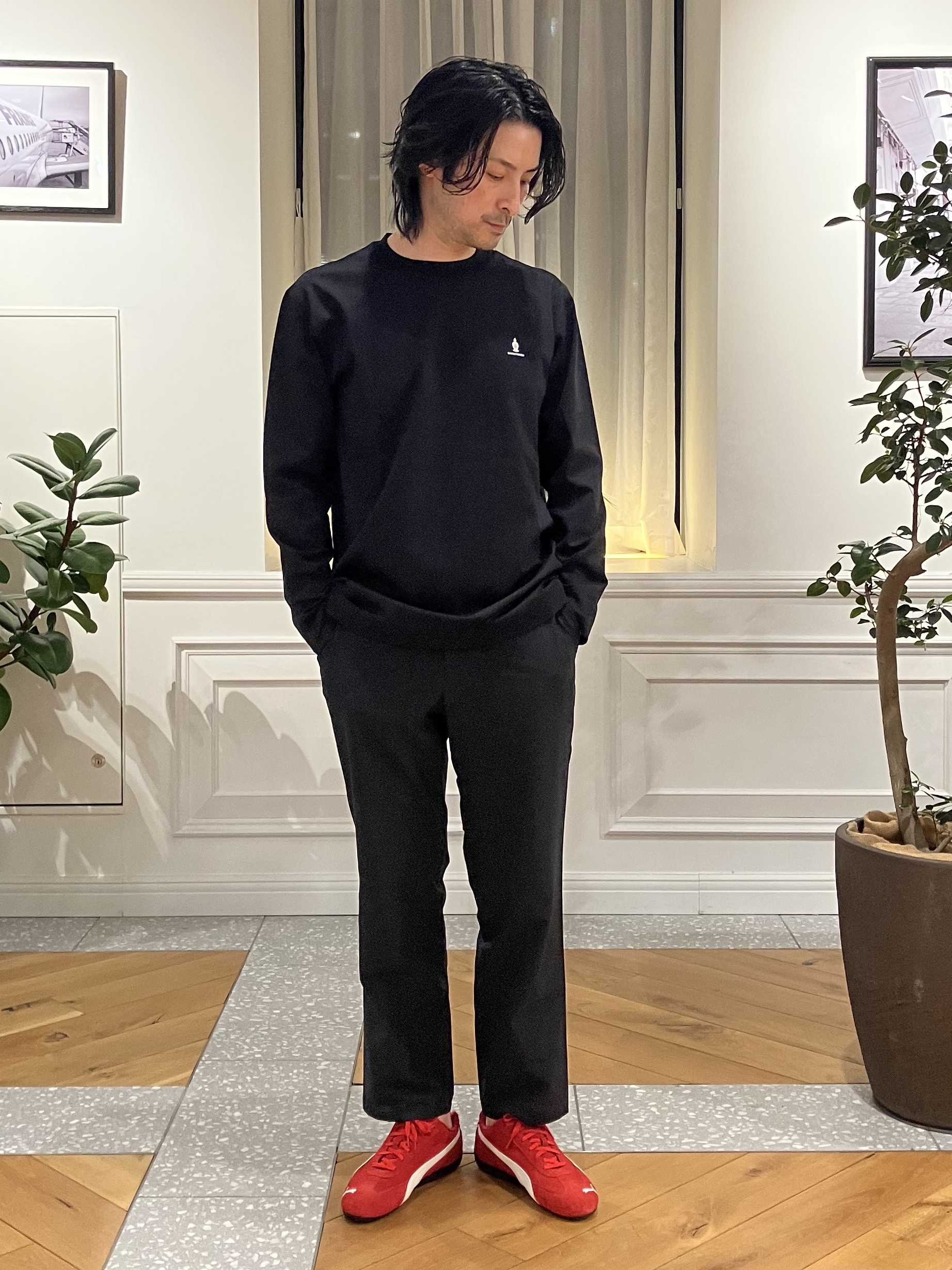 junyaさんの「DRESSTERIOR｜【接触冷感/UVカット/抗菌防臭/しわ防止】クールデオドラント ロングTシャツ」を使ったコーディネート