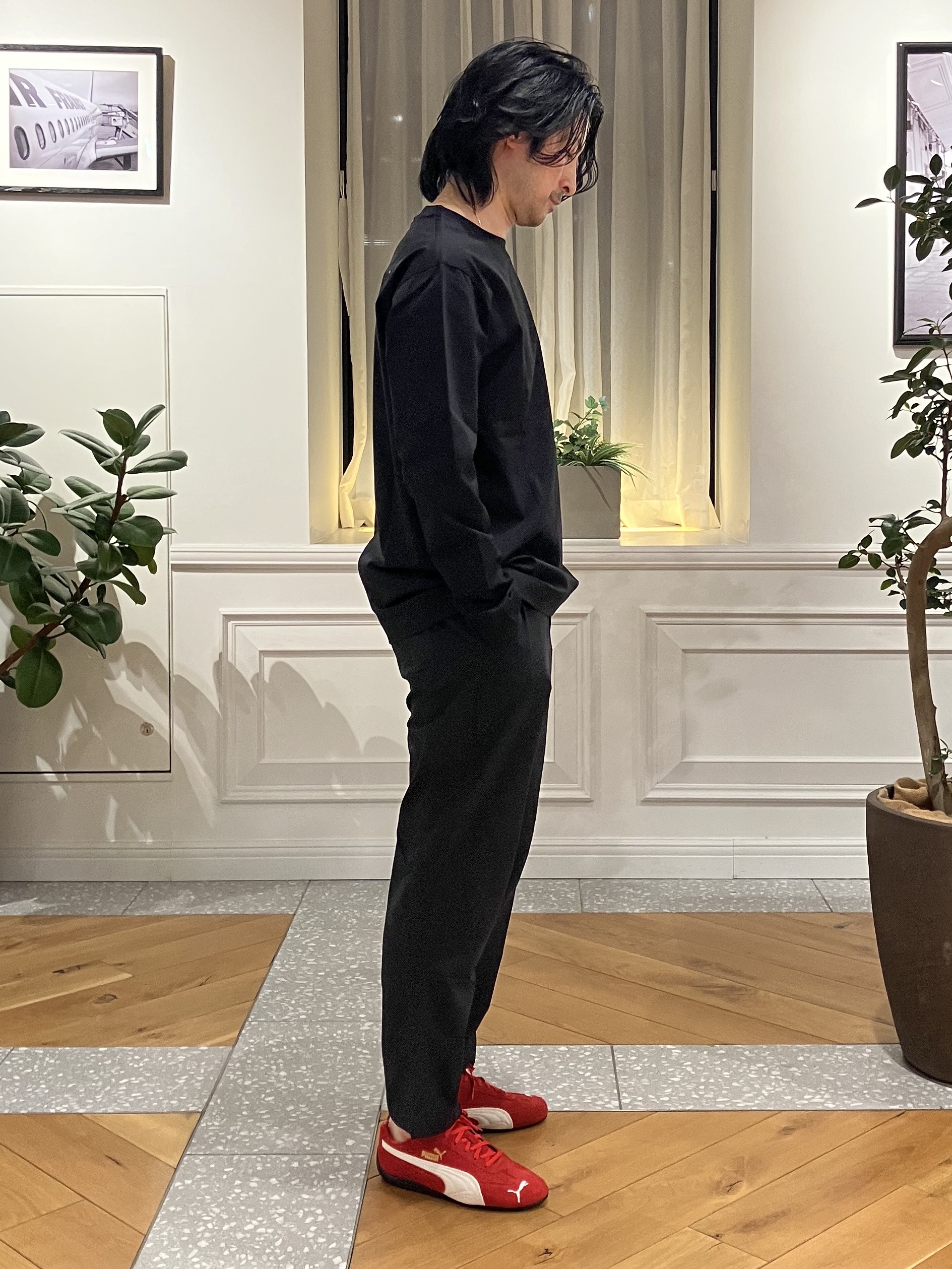 junyaさんの「DRESSTERIOR｜【接触冷感/UVカット/抗菌防臭/しわ防止】クールデオドラント ロングTシャツ」を使ったコーディネート