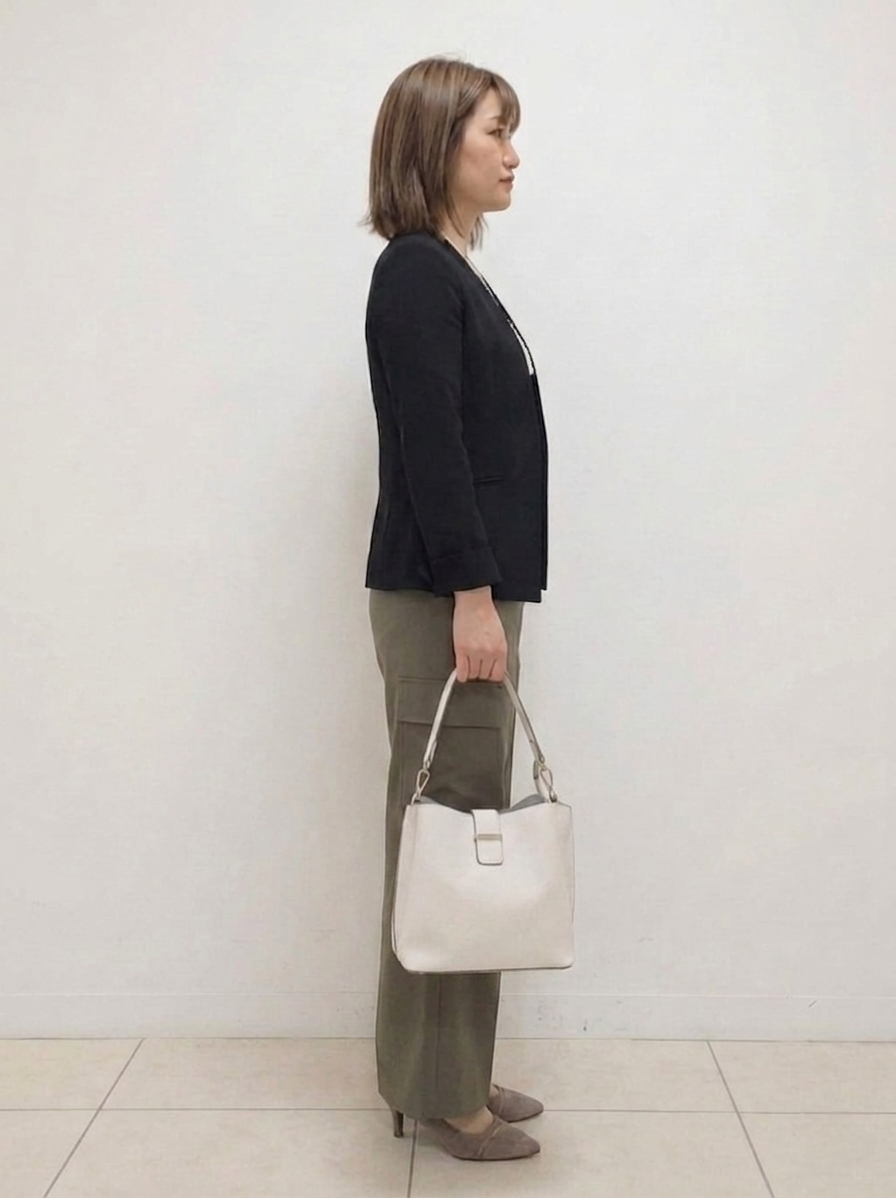 S.xuliさんの「Reflect｜【SS-4Lサイズ／通勤／セットアップ可】ノーカラージャケット」を使ったコーディネート