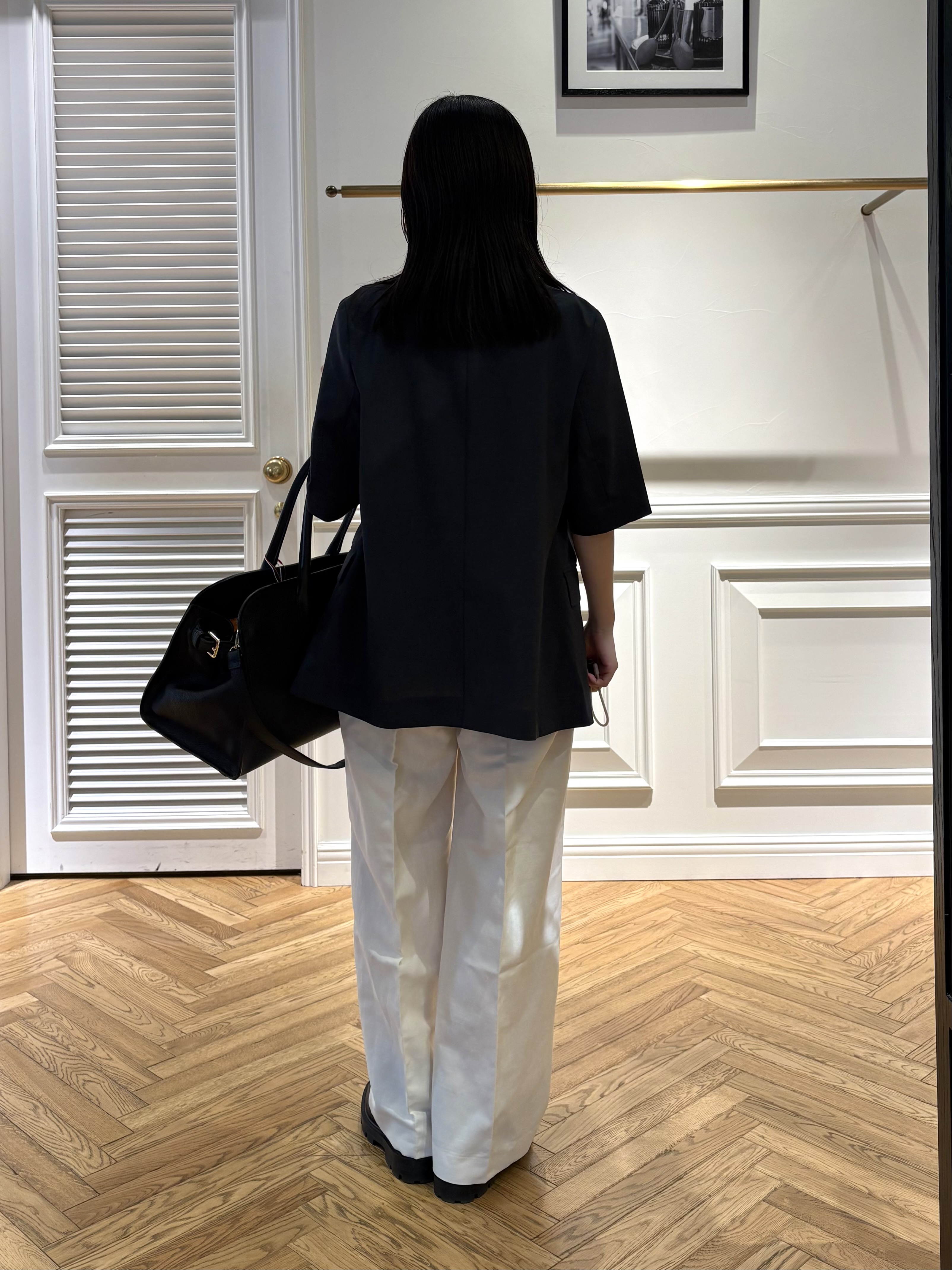 cocoさんの「DRESSTERIOR｜【ウォッシャブル】コットンシルクハーフスリーブニット」を使ったコーディネート