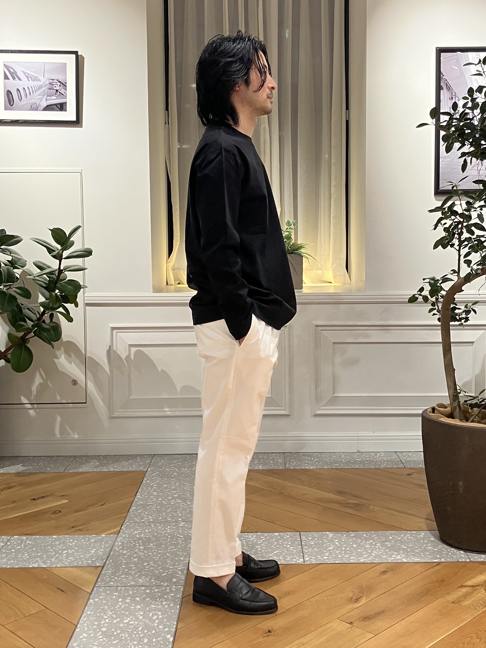 junyaさんの「DRESSTERIOR｜【接触冷感/UVカット/抗菌防臭/しわ防止】クールデオドラント ロングTシャツ」を使ったコーディネート