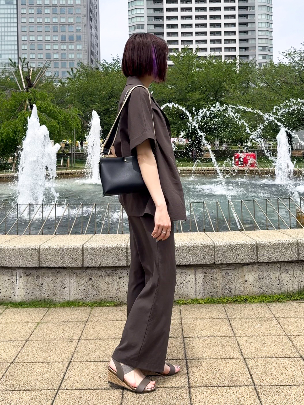 𝐜𝐡𝐢𝐤𝐚さんの「SHOO･LA･RUE｜【高レビュー/洗濯機可/セットアップ可】軽凛(かろりん) ひんやり半袖ジャケット」を使ったコーディネート
