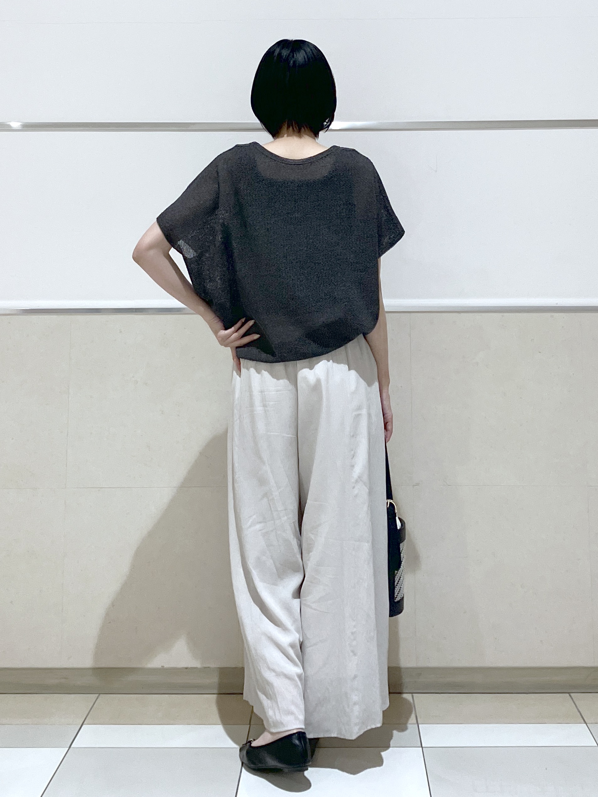 eriko さんの「Dessin｜【洗える】透かし編みデザインニット半袖」を使ったコーディネート