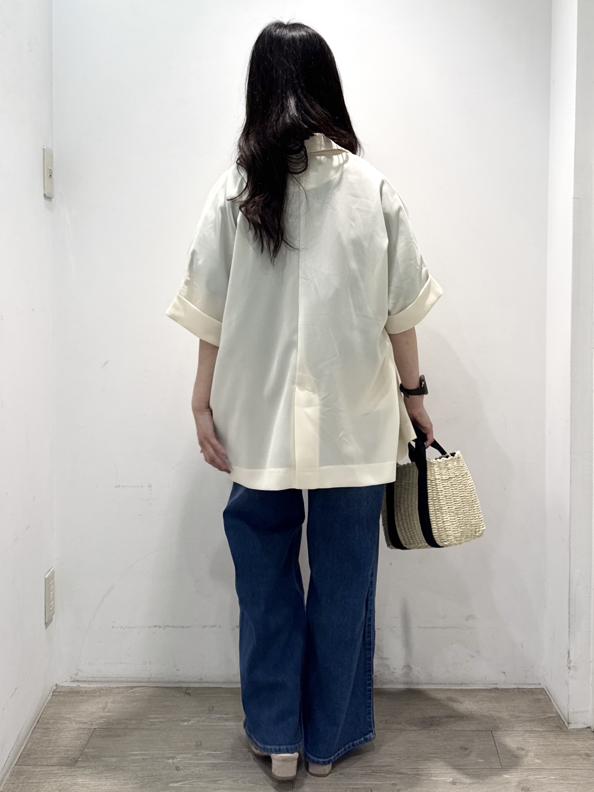 yuicciさんの「OPAQUE.CLIP｜【接触冷感／吸水速乾／防シワ】リネンライクテーラードジャケット《洗濯機OK》」を使ったコーディネート