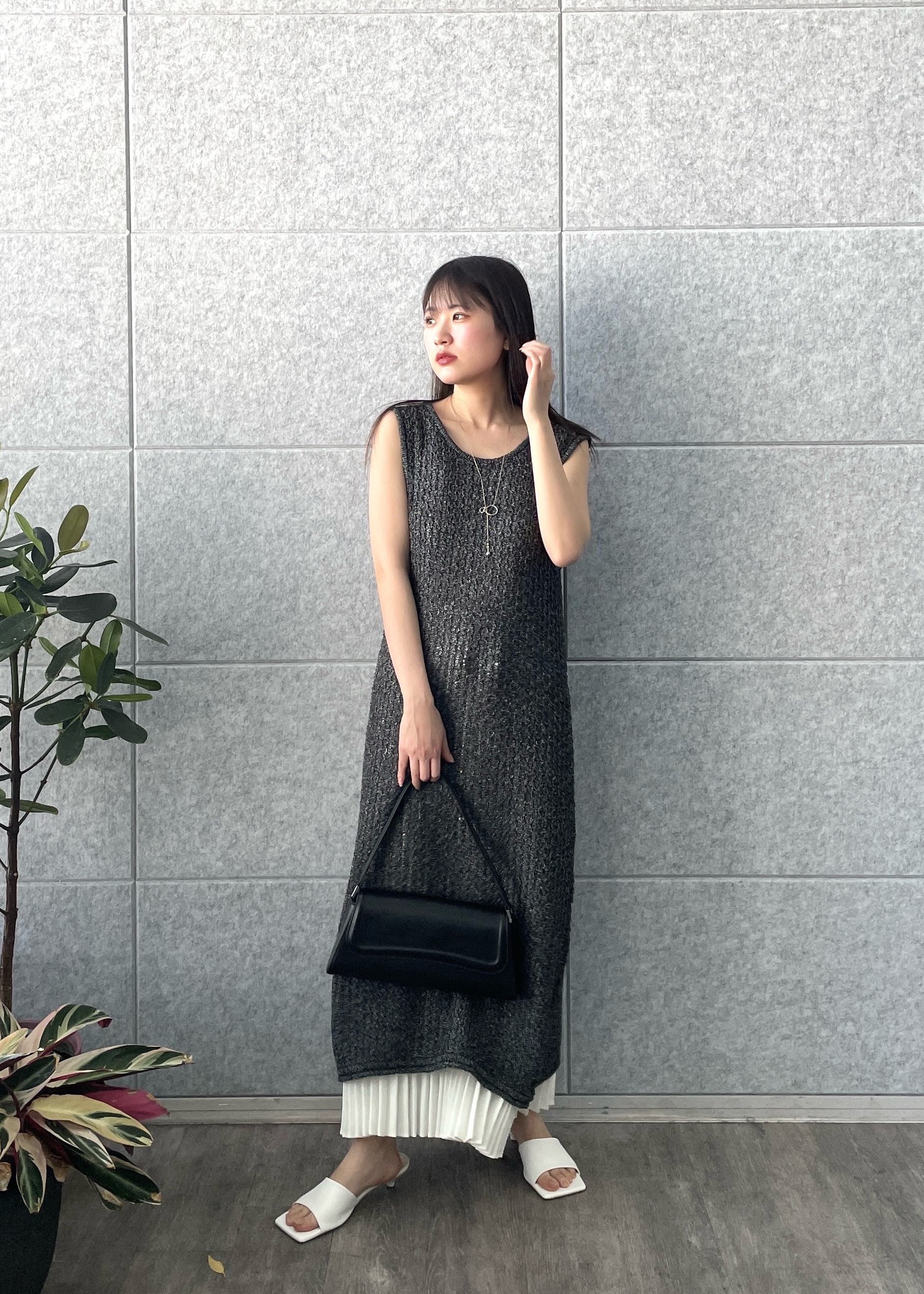 Renoさんの「INDIVI｜メランジニットワンピース」を使ったコーディネート