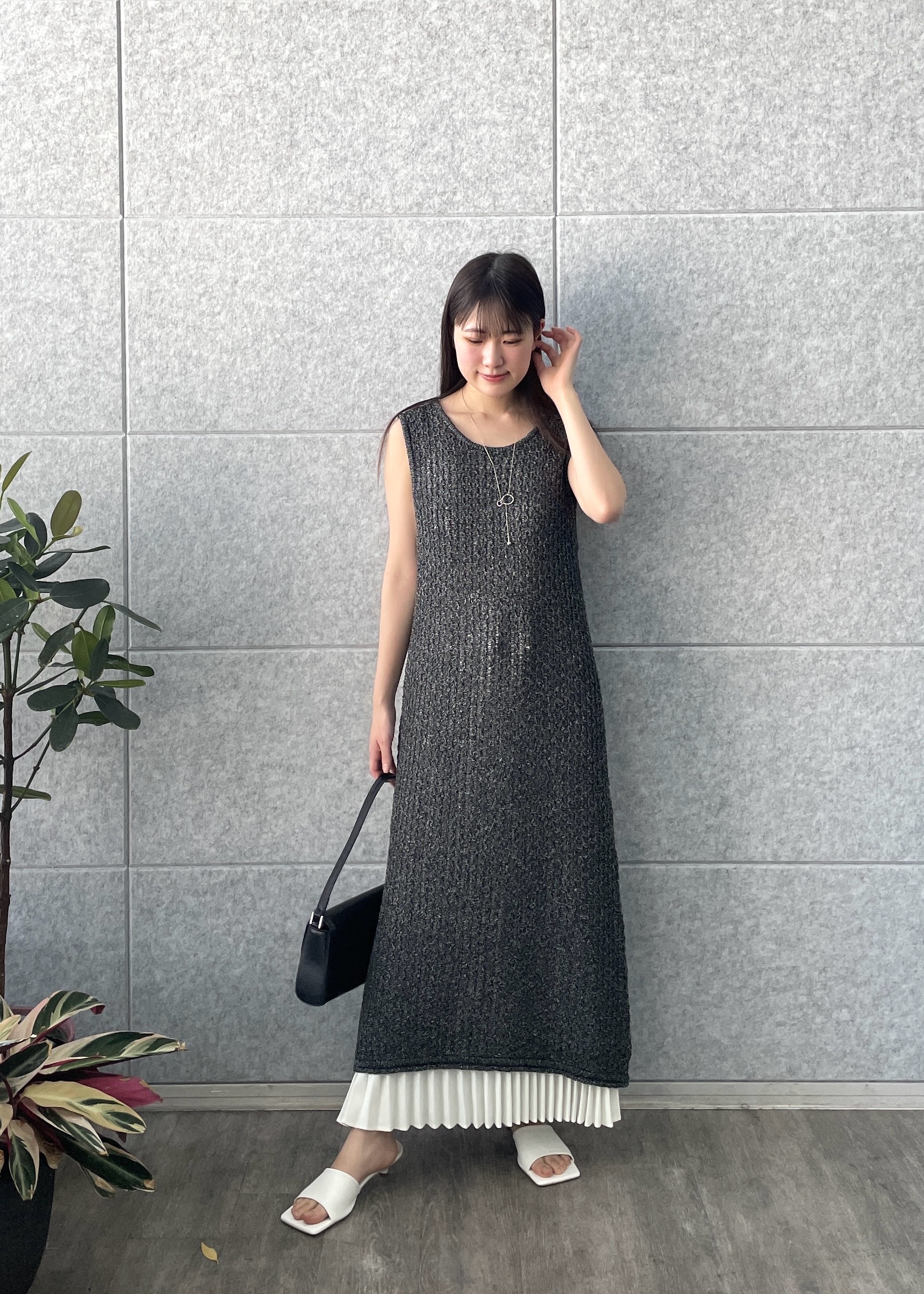 Renoさんの「INDIVI｜メランジニットワンピース」を使ったコーディネート