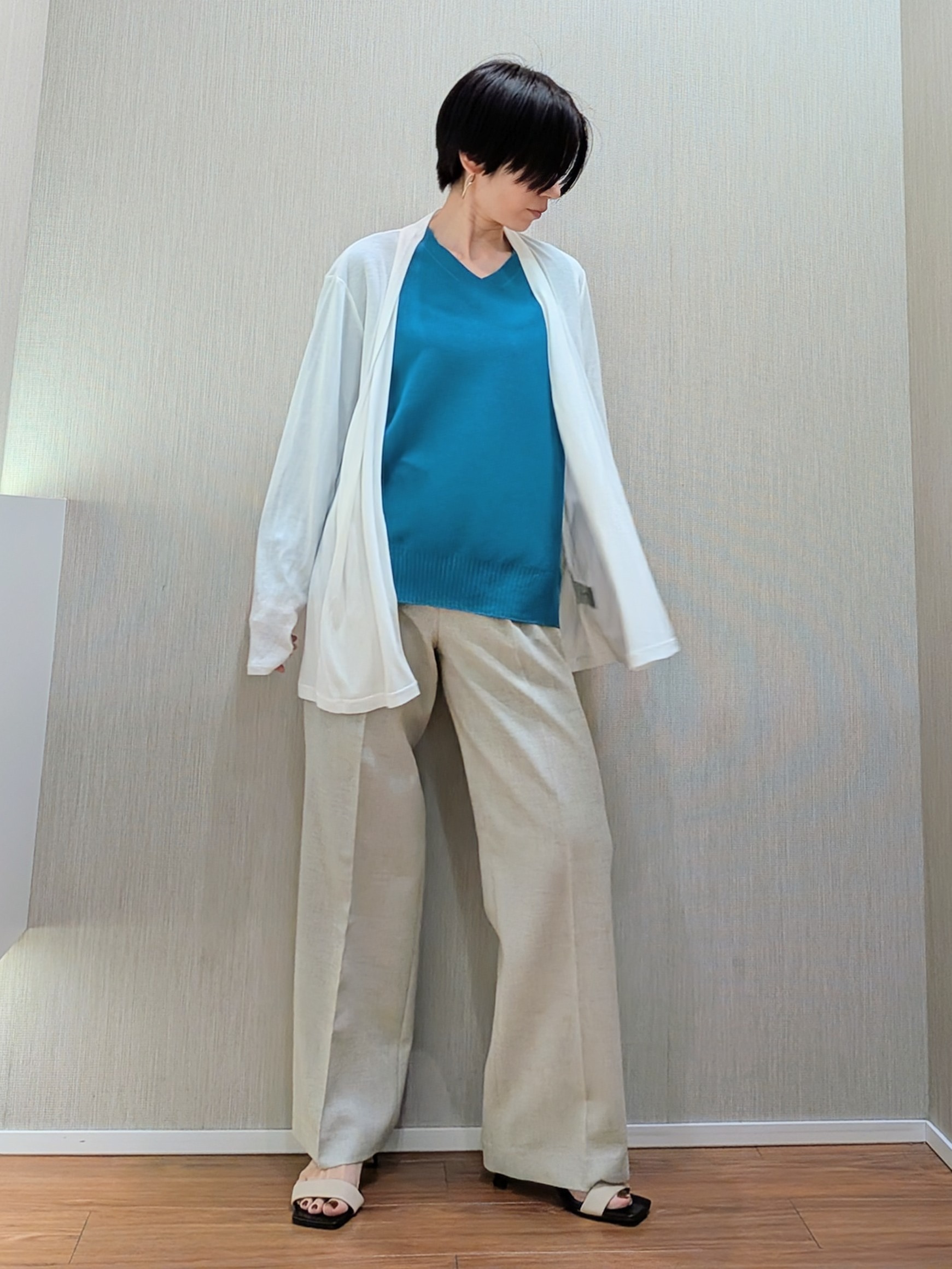ミズタさんの「UNTITLED｜【接触冷感/UVカット/遮熱機能】フライスジャージカーディガン」を使ったコーディネート