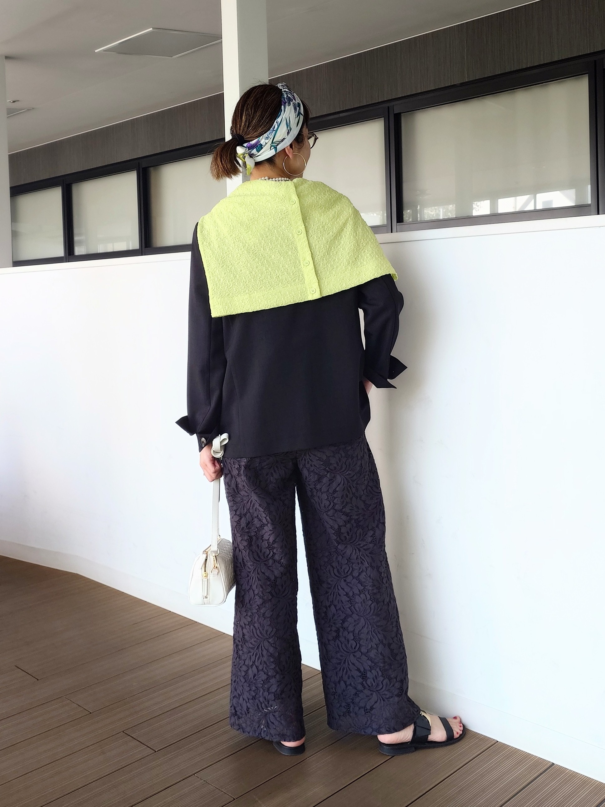 MUTSUKOさんの「UNTITLED｜【さらりと快適/セットアップ可/UV/接触冷感】スラブカラーレスジャケット」を使ったコーディネート