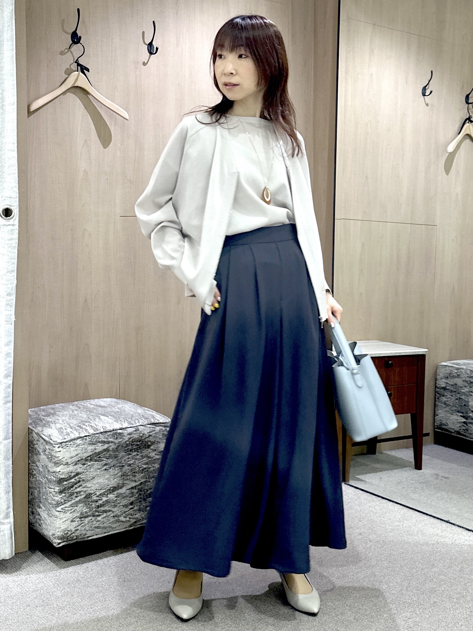 Miwaさんの「UNTITLED｜【アンサンブル可/洗える】シアーレーヨンニット」を使ったコーディネート